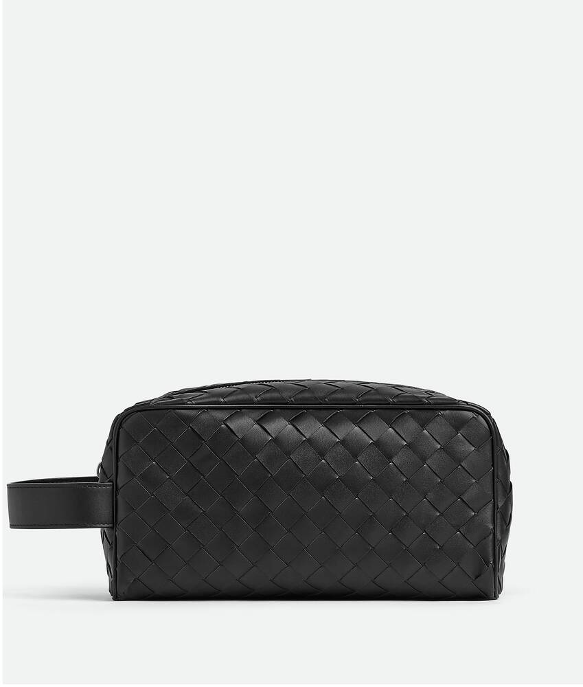 Bottega Veneta® Men's Intrecciato Travel Pouch in Black. Shop online now.