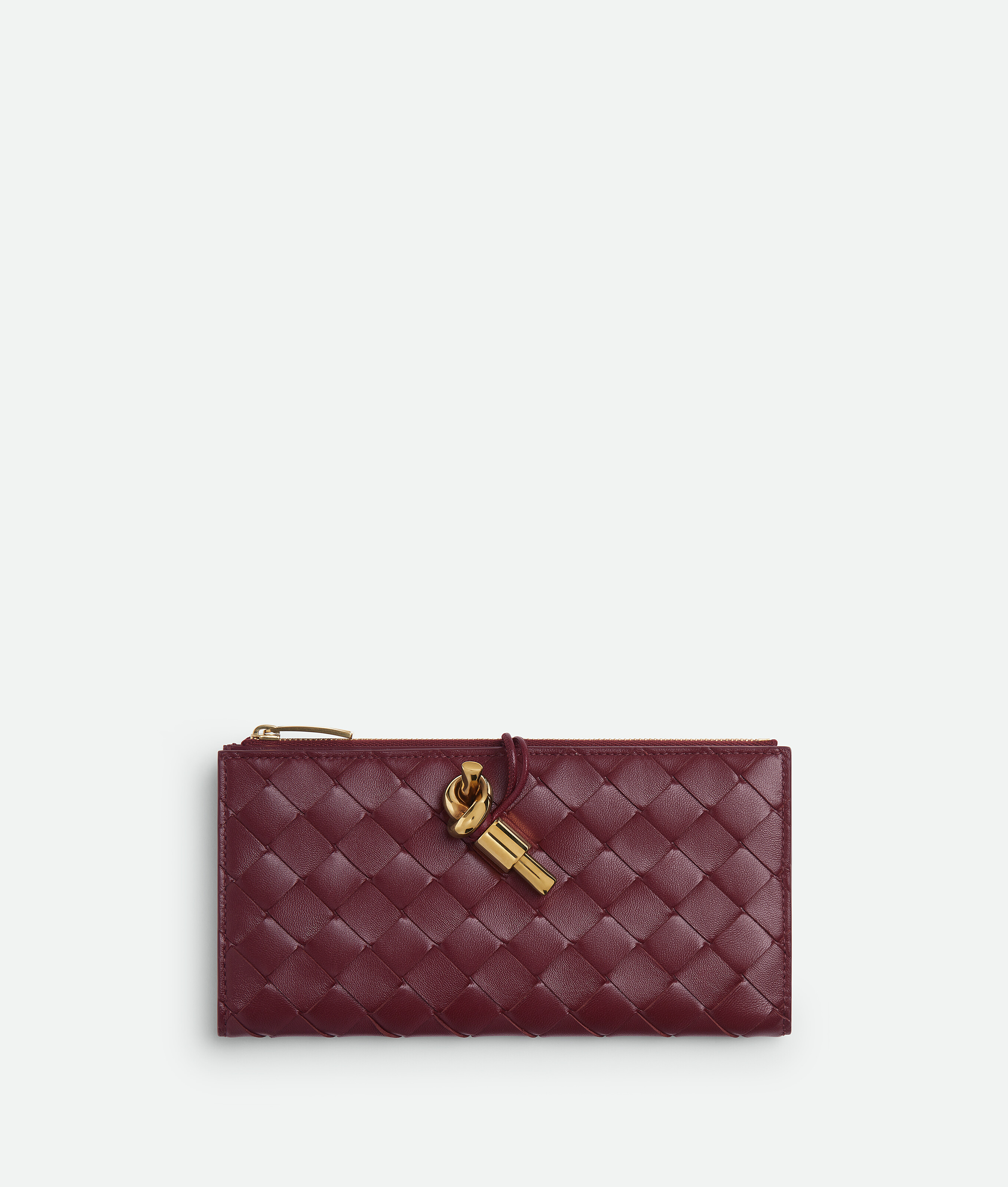 【新品】BOTTEGA VENETA 三つ折り財布 ダークバローロ（茶紫） Men's Intrecciato Piccolo Bi-Fold Wallet in Dark barolo | Bottega