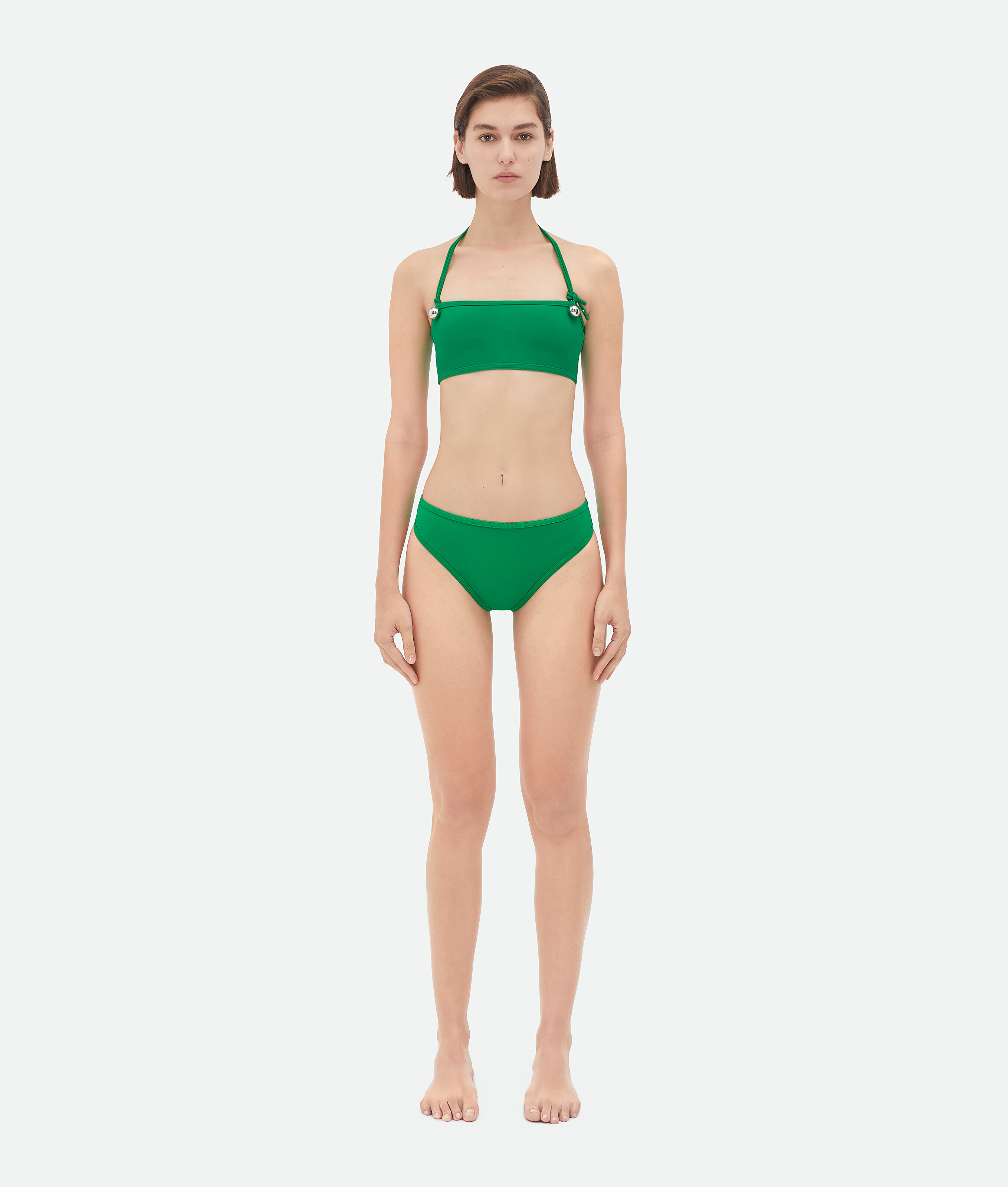 Bottega Veneta Drop Stretch Nylon Bikini In Green