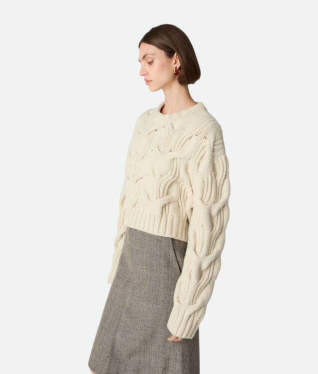 Women's Wool Sweater in String | Bottega Veneta US