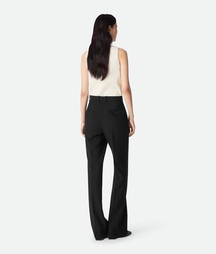 Pantalon évasé en laine légère