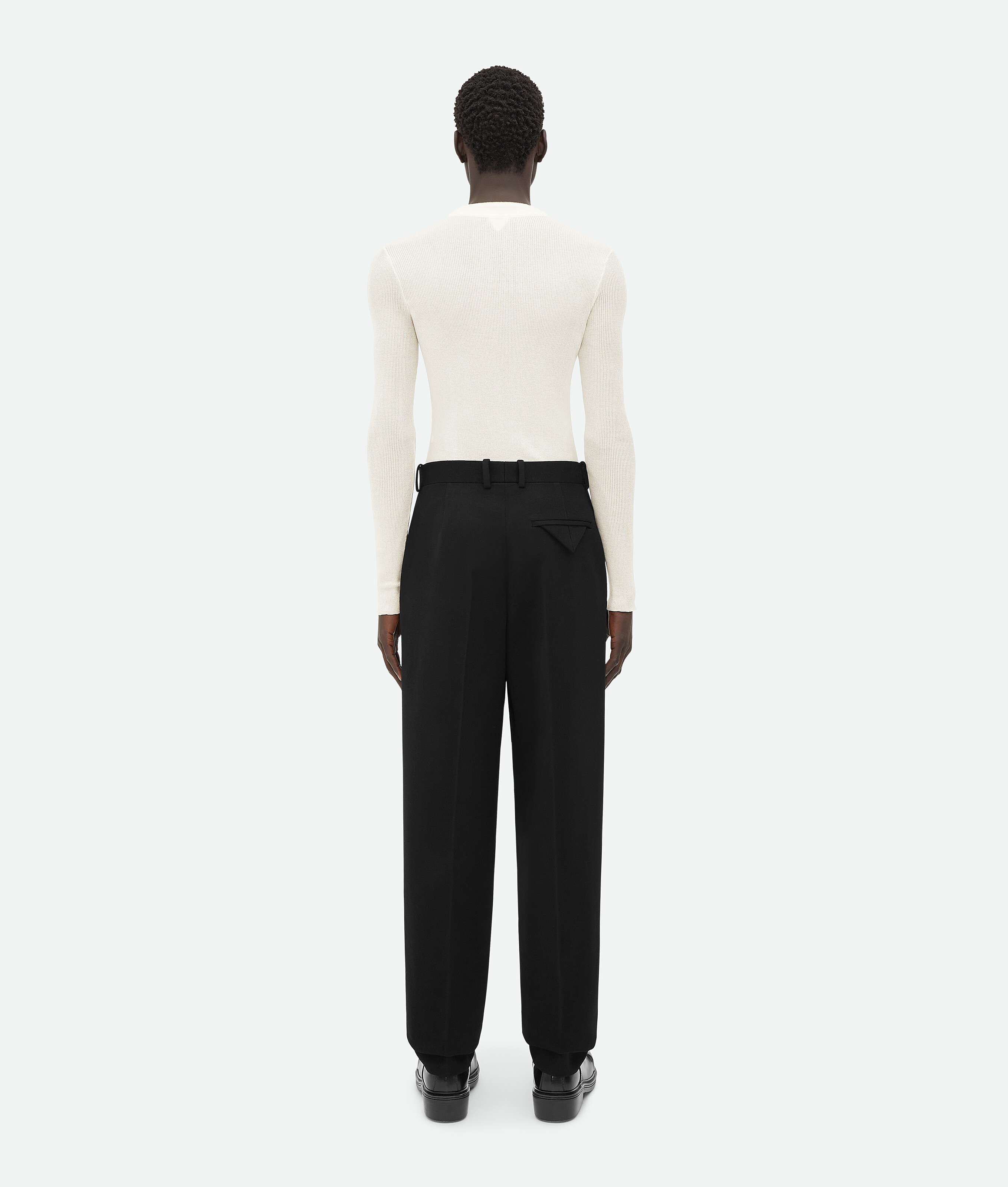 Bottega Veneta Grain De Poudre Trousers In Black
