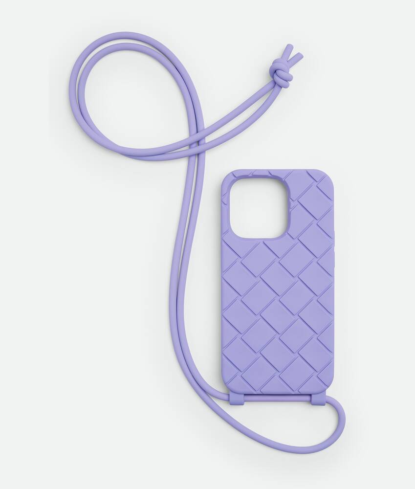 Bottega Veneta® Men's Iphone 14 Pro Case On Strap in Amethyst