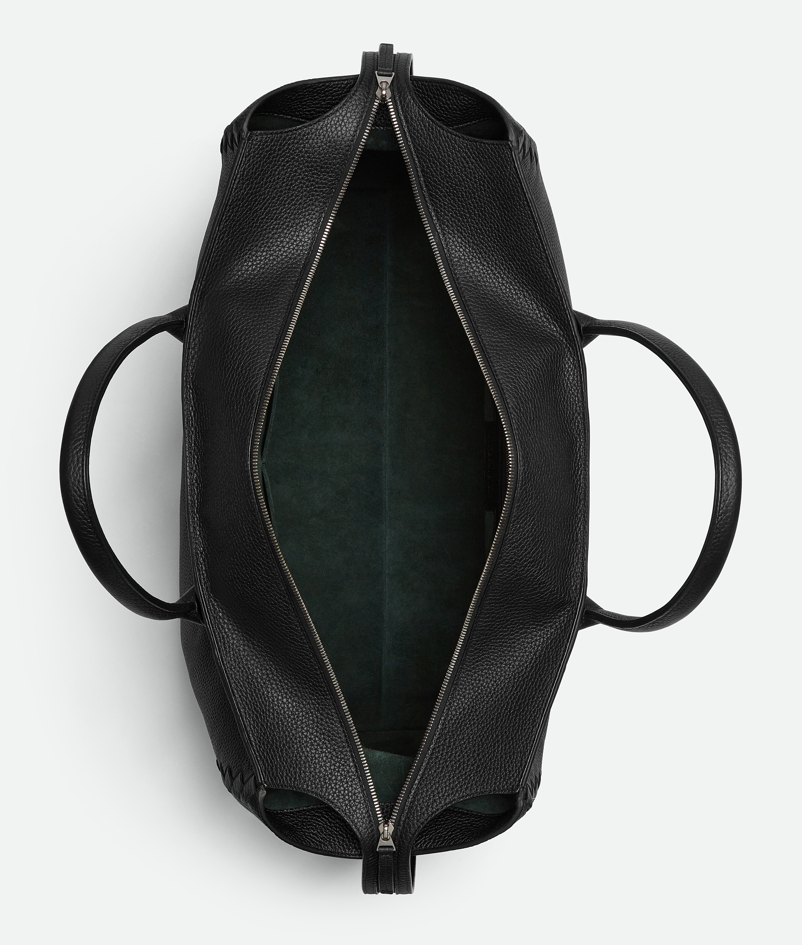 Bottega Veneta Large Zipped Cabat In Black