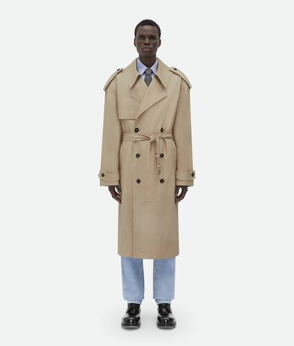Bottega Veneta Crocodile-effect Leather Coat in Brown for Men
