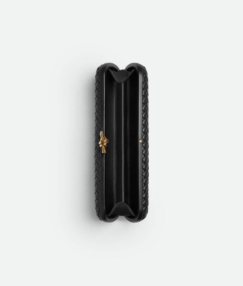 Bottega Veneta Box Knot Inverted Pleated Leather Clutch Small