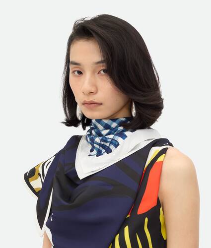 Printed Silk Check Foulard