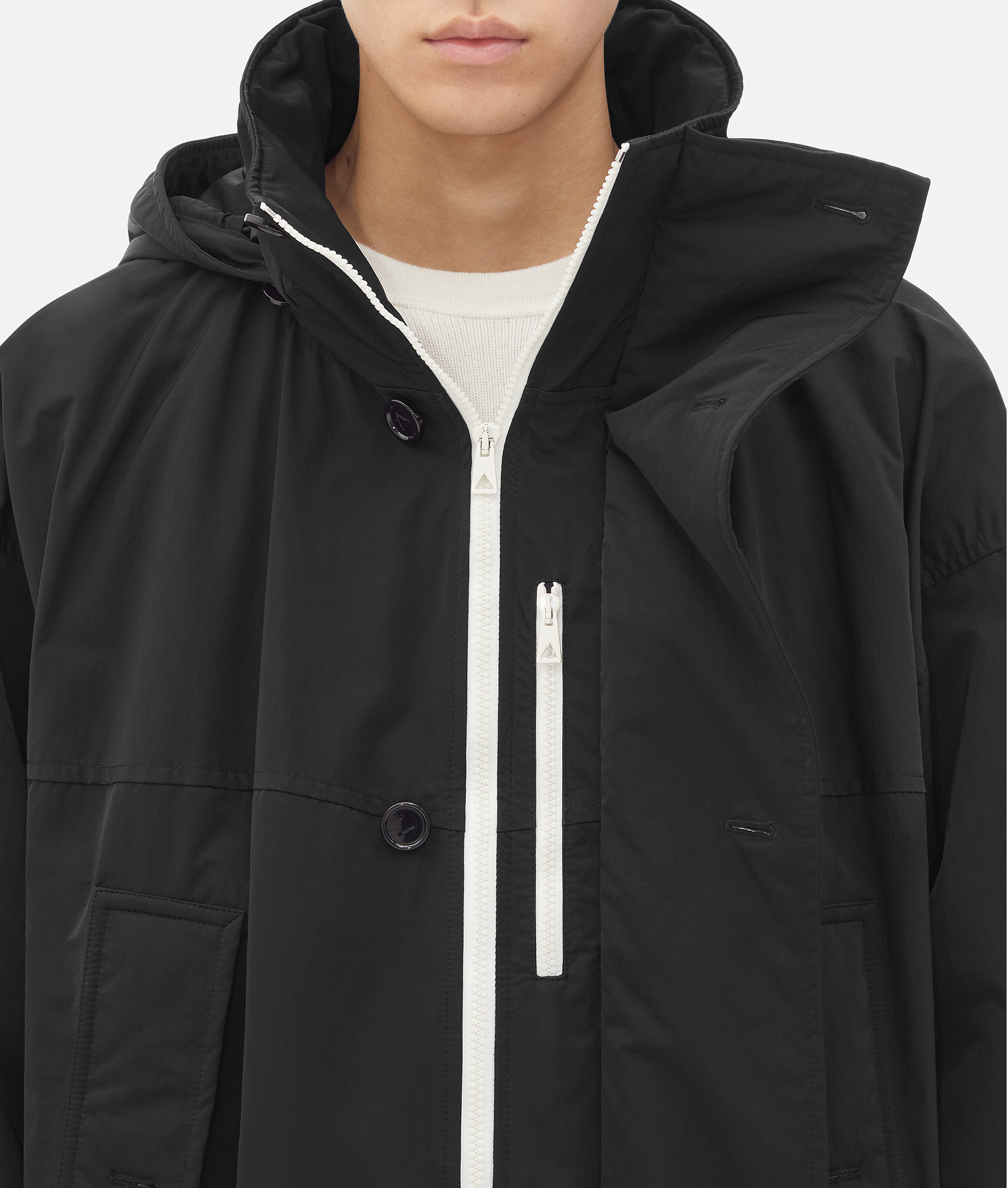 Bottega Veneta Tech Nylon Padded Jacket In Black