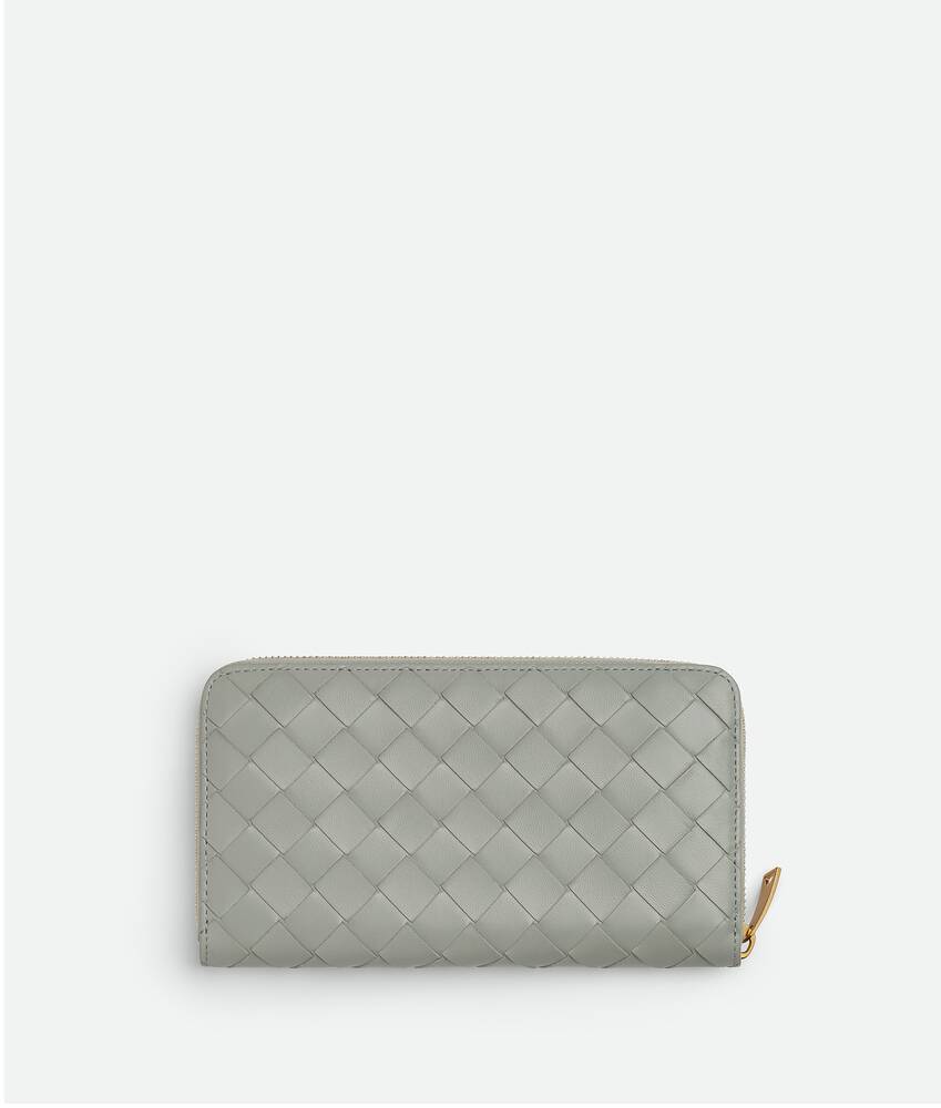 BOTTEGA VENETA ジップアラウンドウォレット 長財布 グレー札入れx2小銭入れx1