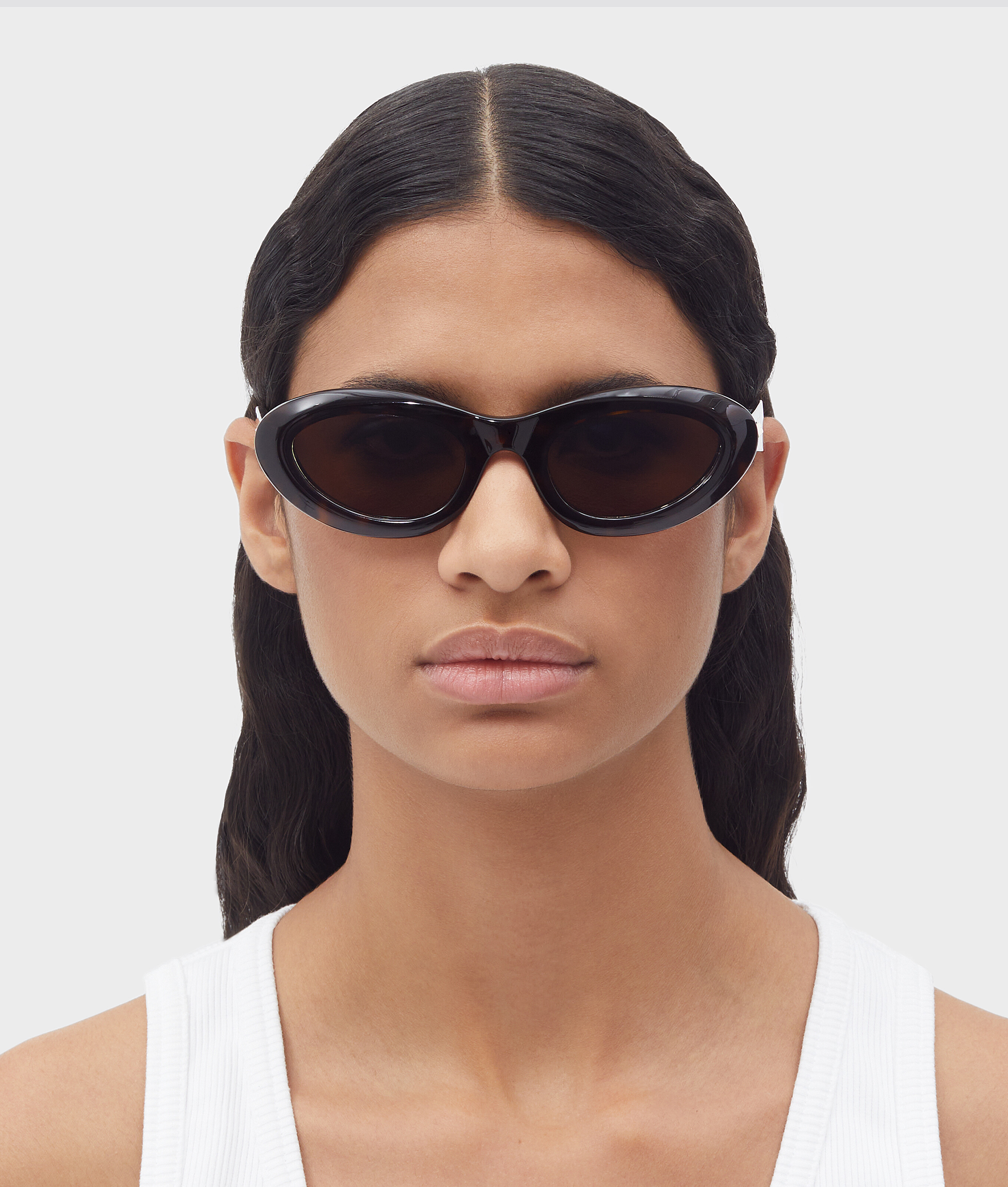 Shop Bottega Veneta Bombe Round Sunglasses In Brown