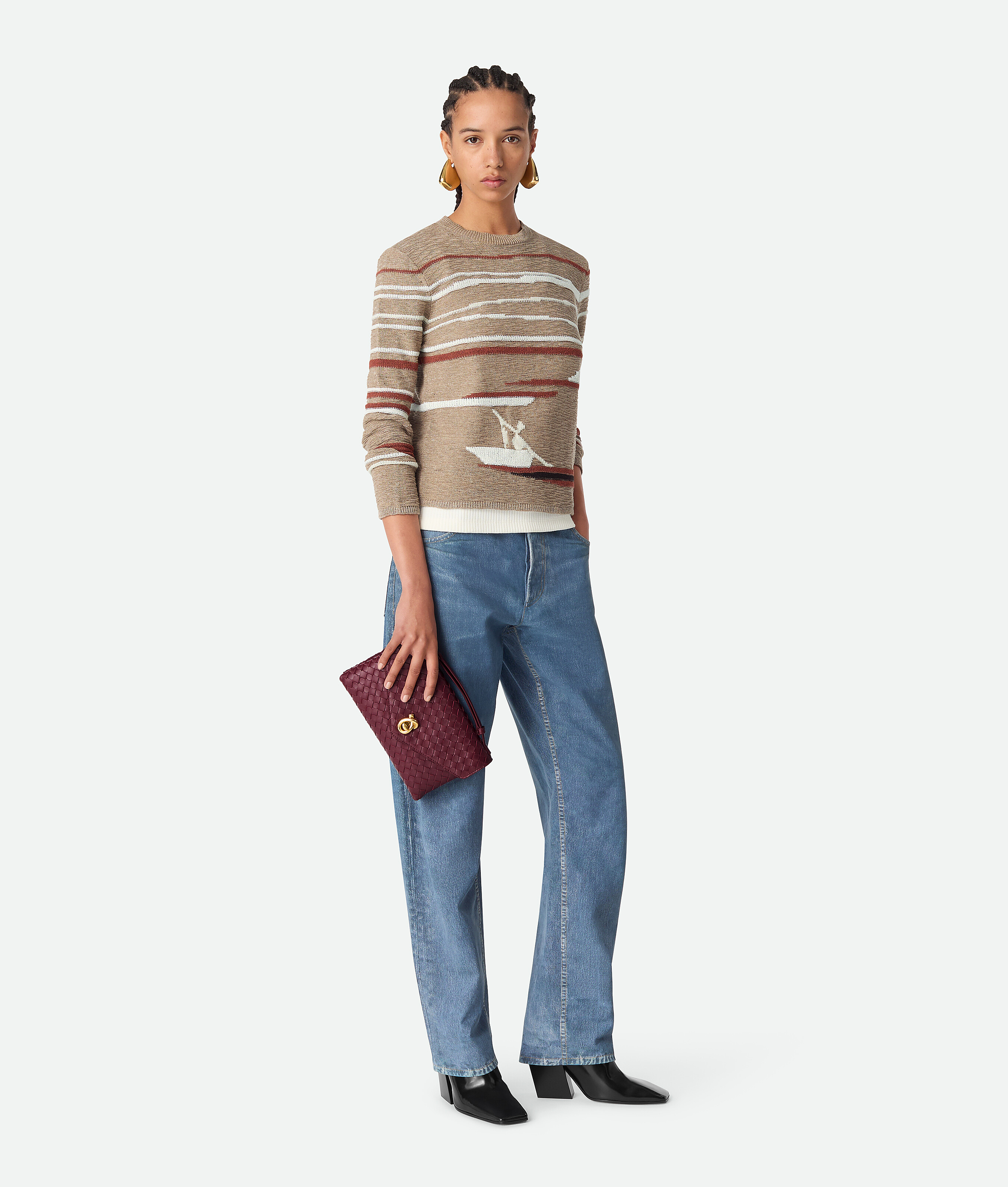Bottega Veneta Knot Lock Leather Top-handle Bag