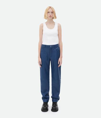 Intrecciato Leather Pants