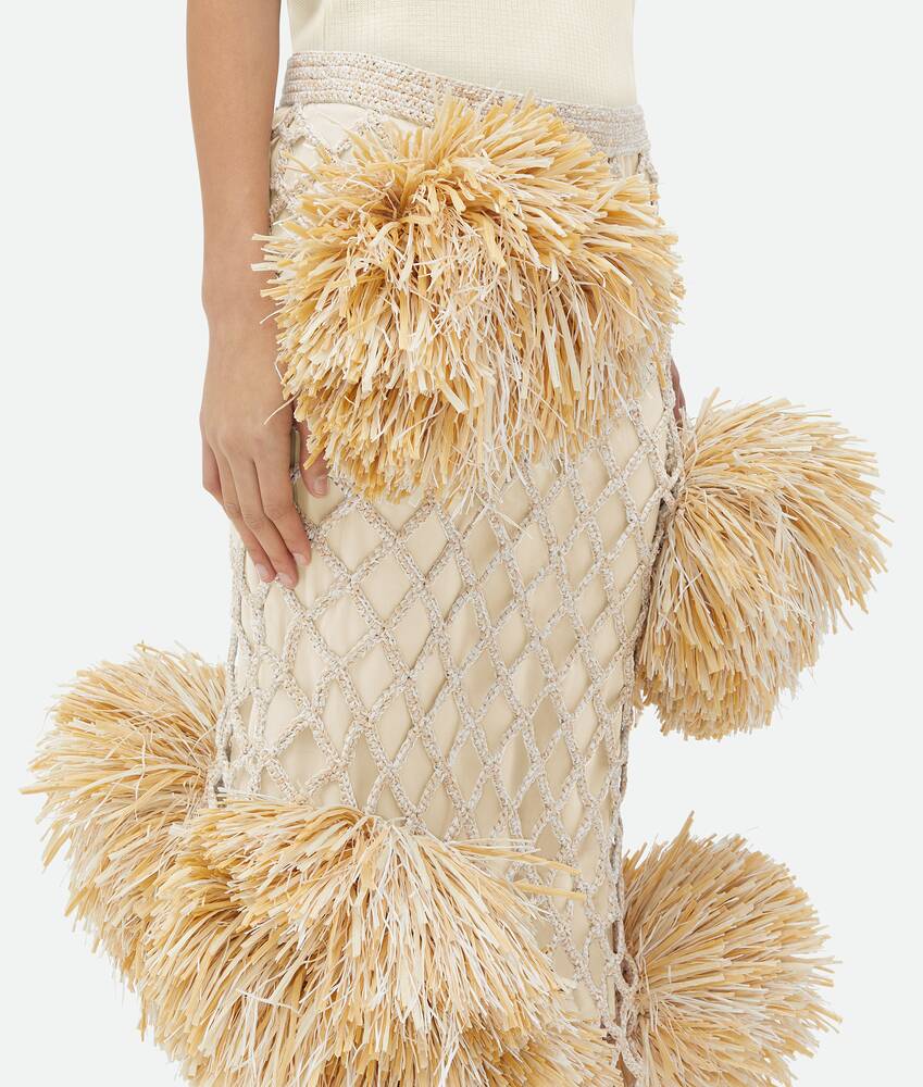 Display a large version of the product image 5 - Paper Mesh Crochet Skirt With Pompom