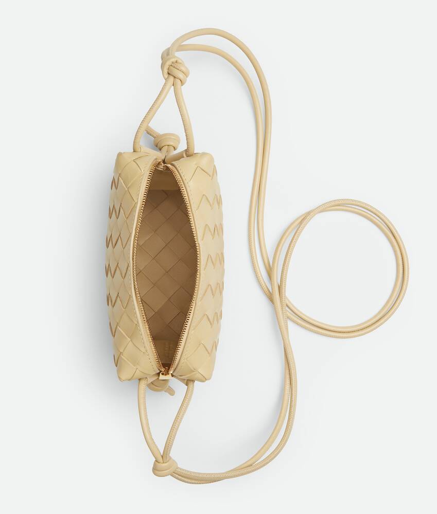 Mini Loop Leather Crossbody Bag in Beige - Bottega Veneta