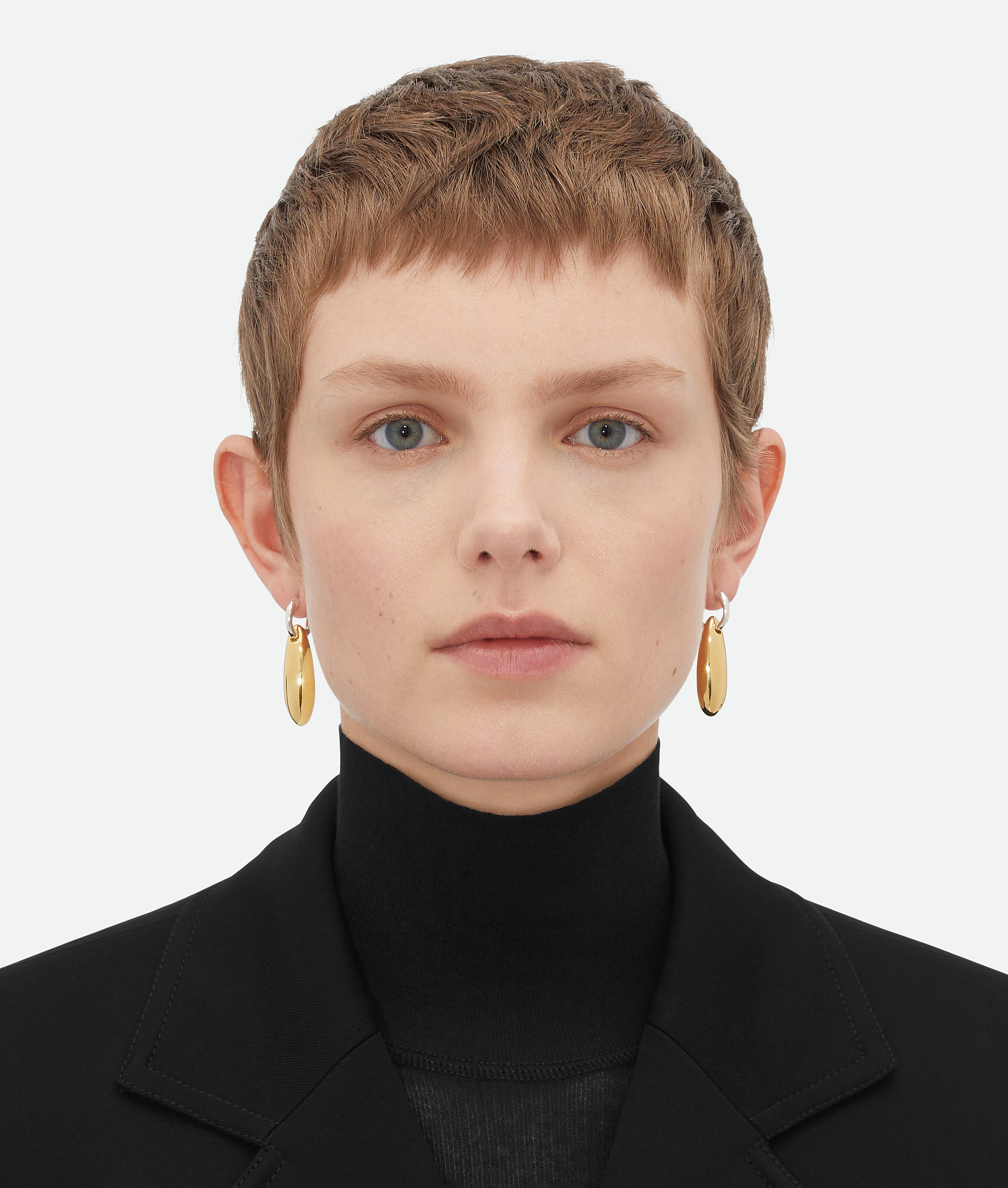 Bottega Veneta Ellipse Small Earrings - Silver/yellow Gold - Woman