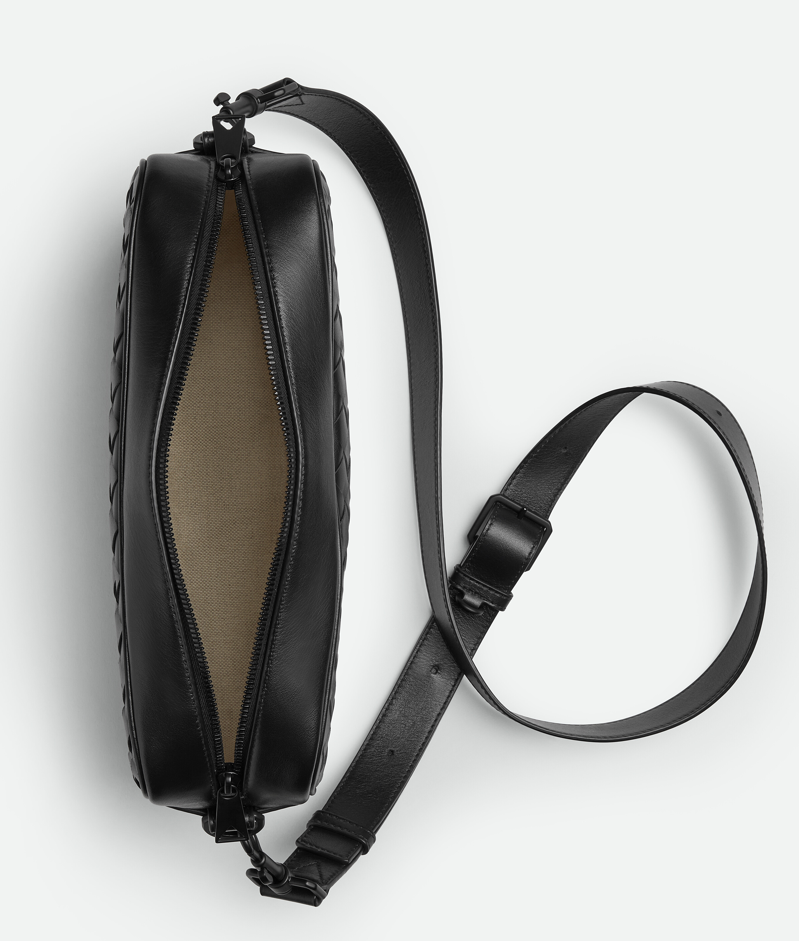Shop Bottega Veneta Medium Intrecciato Camera Bag In Black