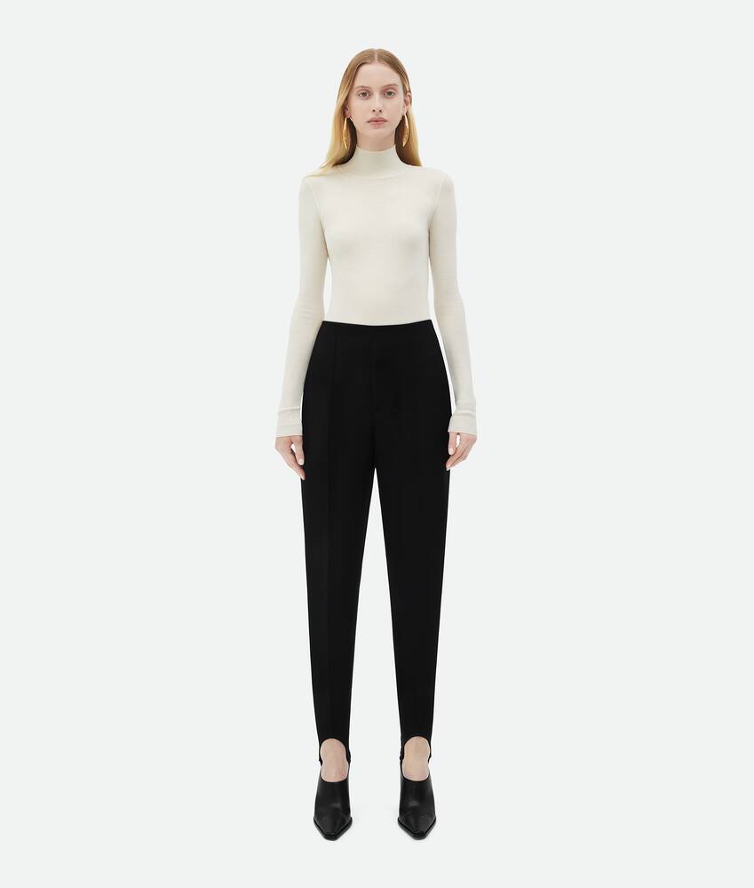 Bottega Veneta® Women's Structured Cotton Stirrup Pants in Black. Shop  online now.