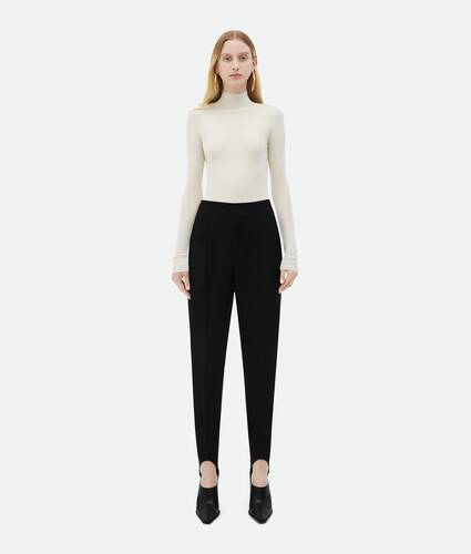 Display a large version of the product image 1 - Structured Cotton Stirrup Trousers