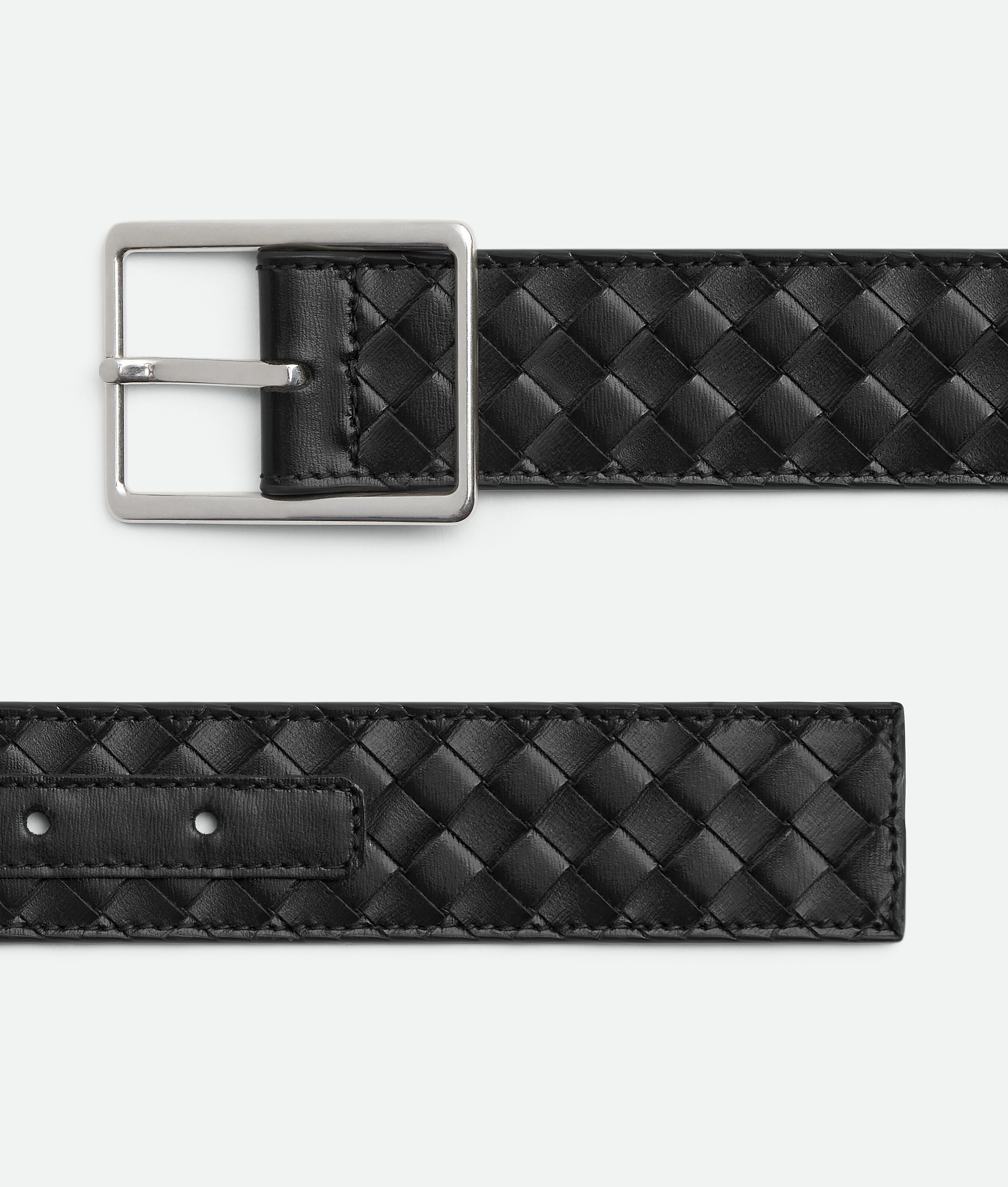 Shop Bottega Veneta Intrecciato Piccolo Belt In Black