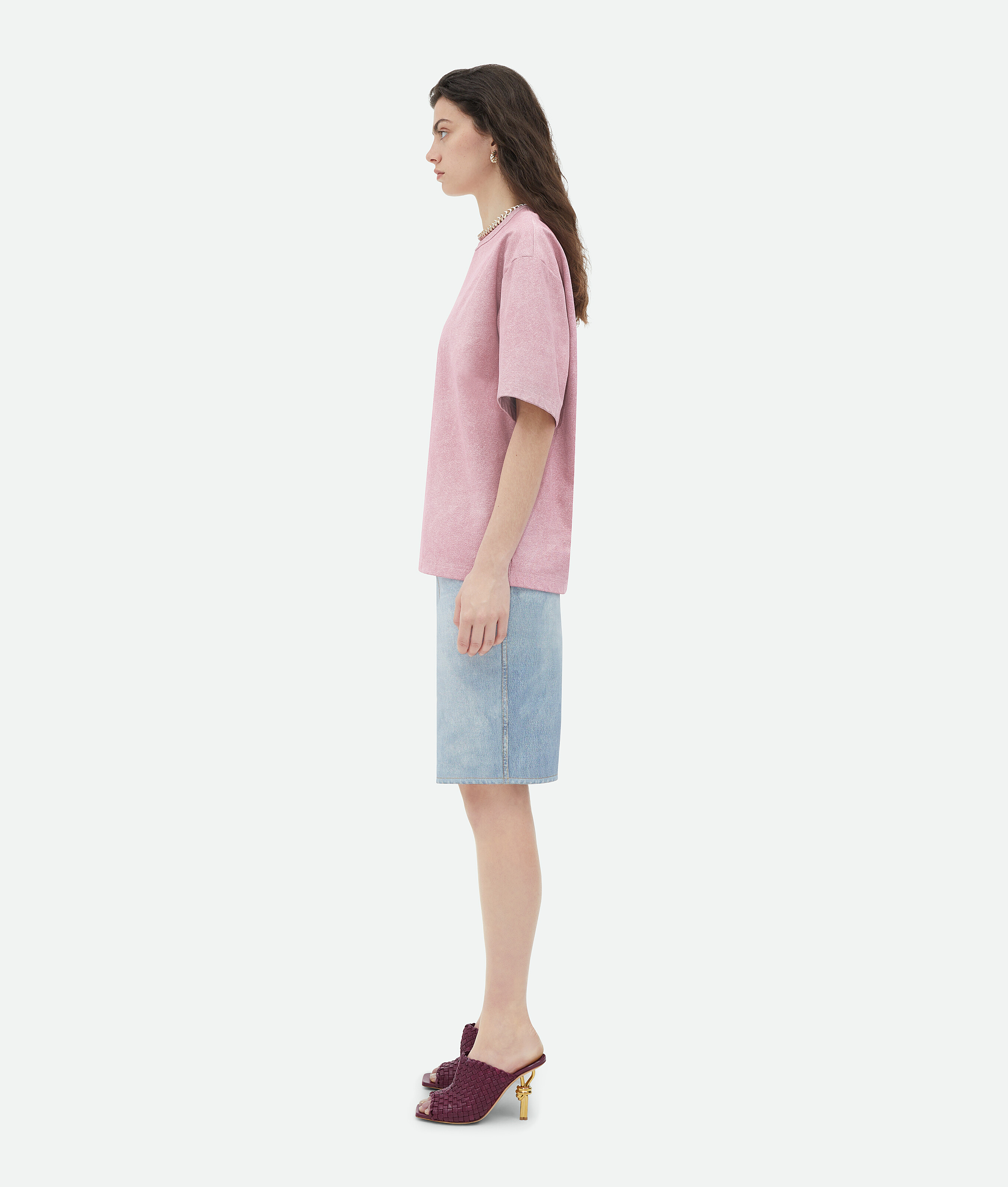 BOTTEGA VENETA PRINTED LEATHER RELAXED JERSEY T-SHIRT