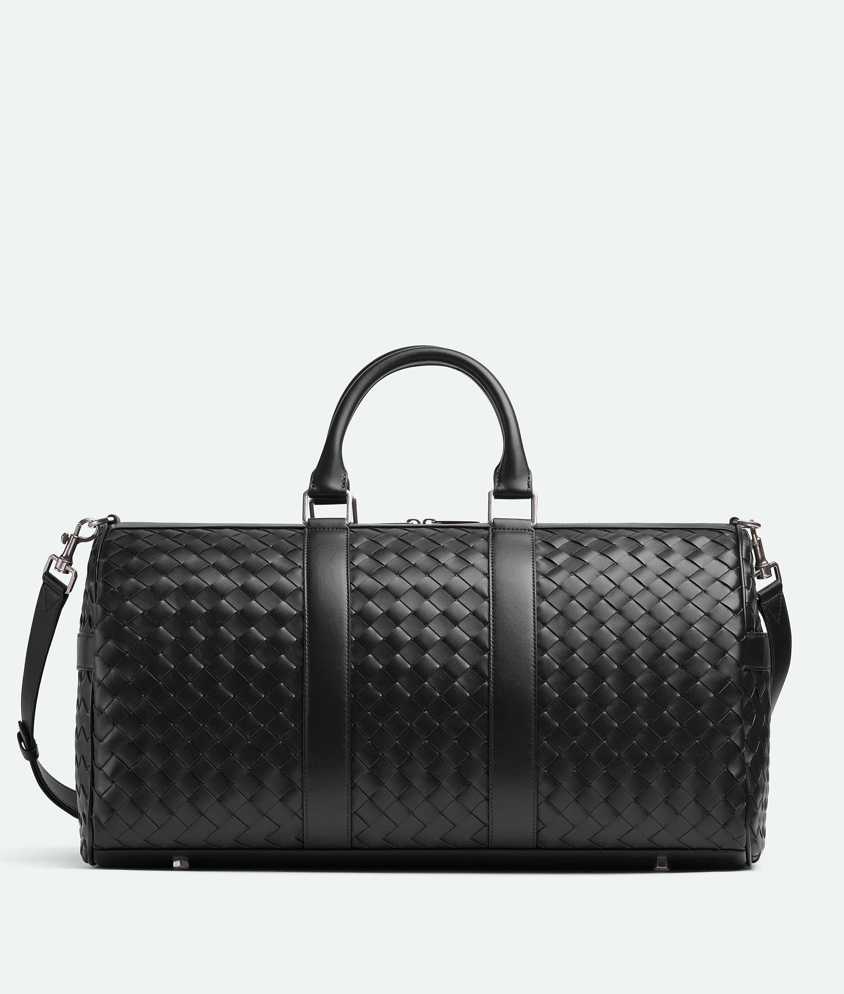 Bottega Veneta Sac De Voyage Intrecciato Moyen Format In Black