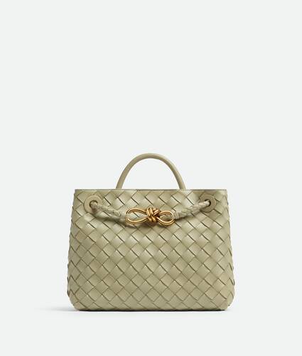 Bottega Veneta Sardine Leather Top Handle Bag In Travertine