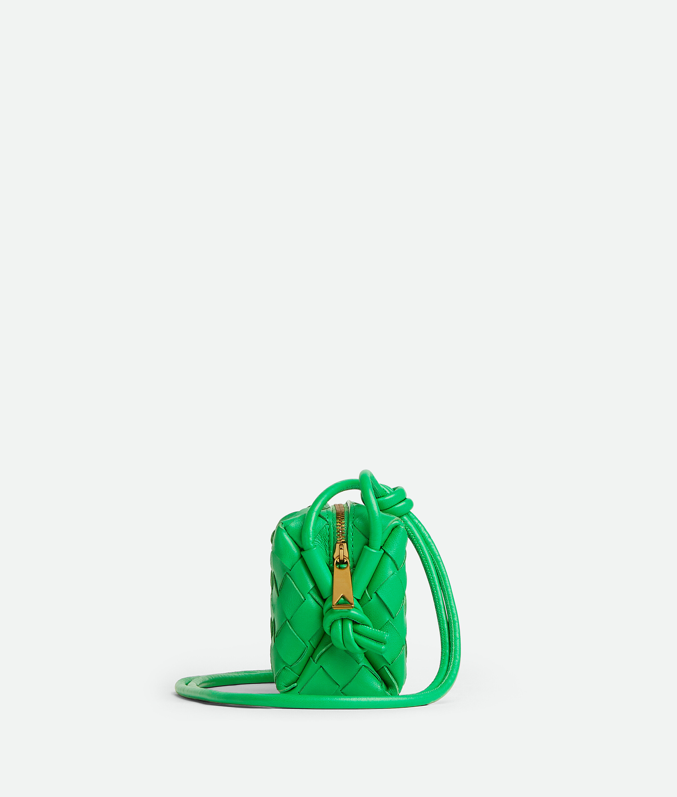 Shop Bottega Veneta Candy Loop Camera Bag In Green