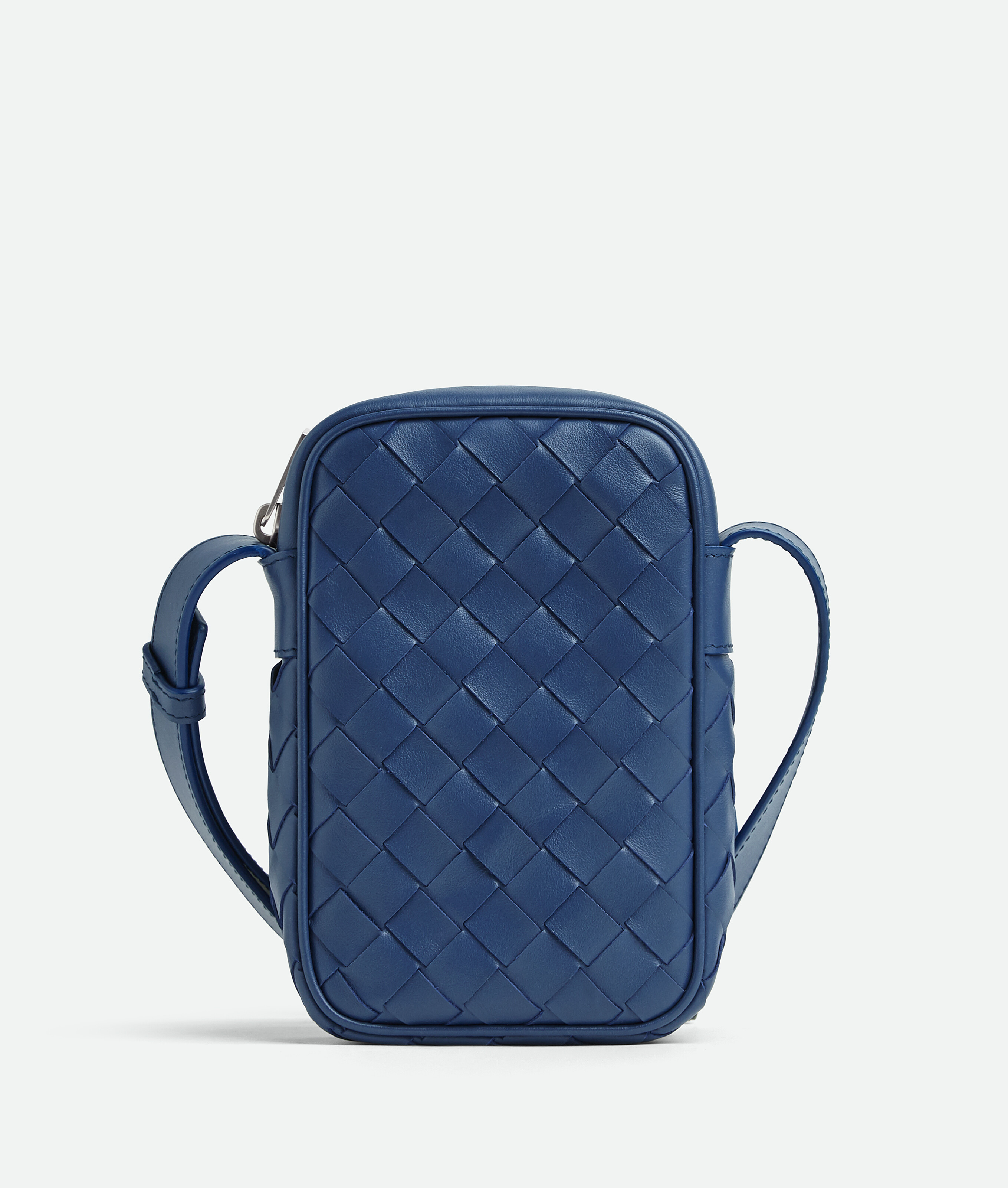 Bottega Veneta - Men - Cassette Mini Intrecciato Leather Messenger Bag Blue