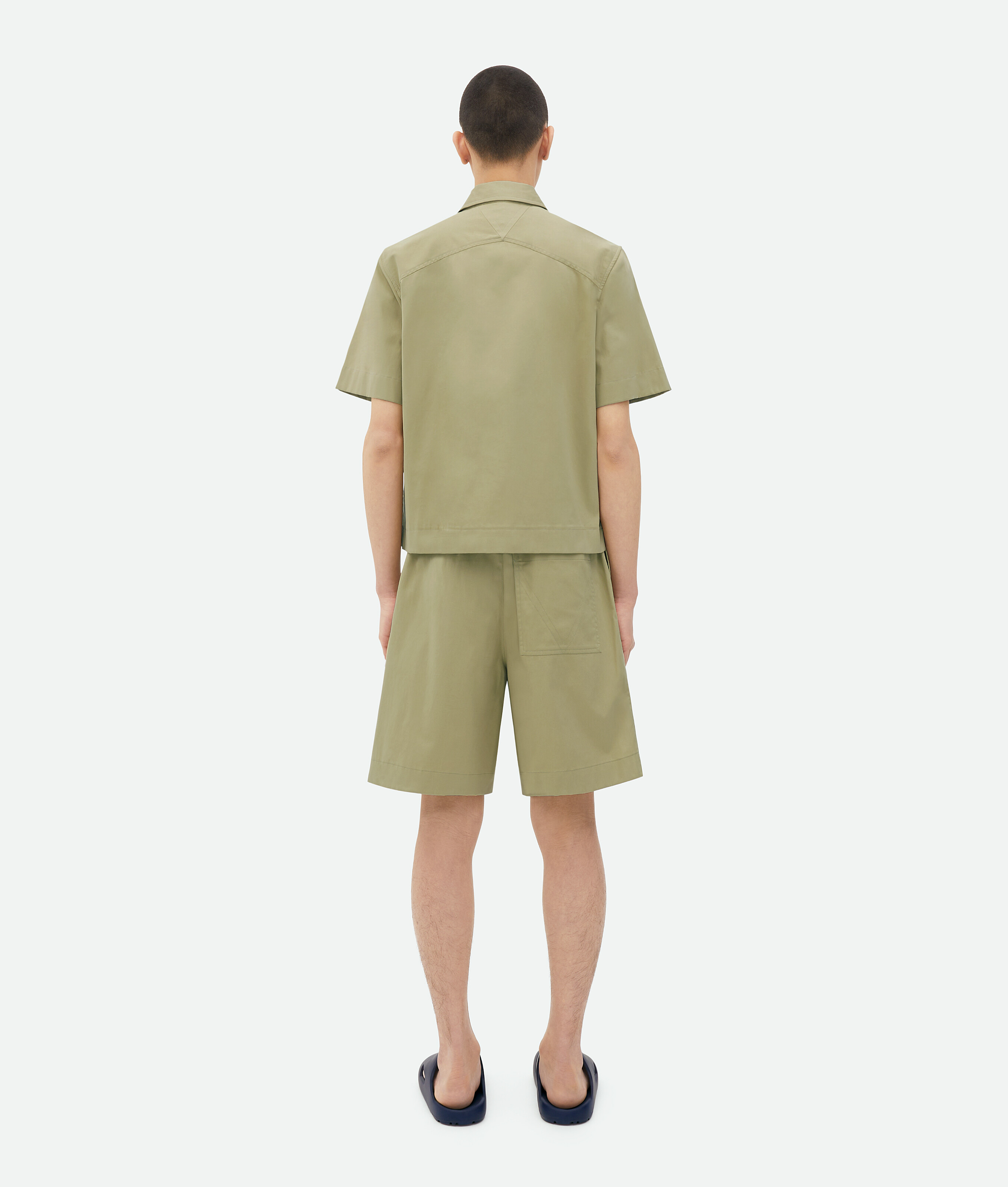 Shop Bottega Veneta Soft Cotton Shorts In Green
