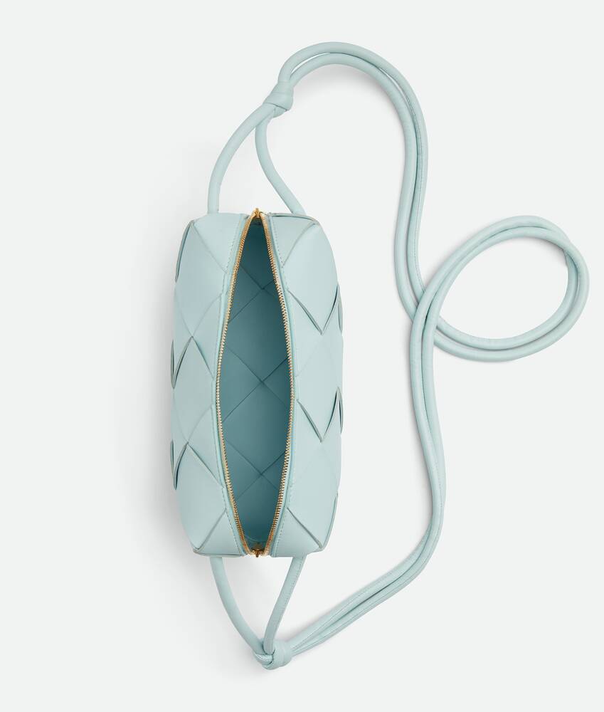 Bottega Veneta Chain Cassette Padded Intreccio Shoulder Bag Teal