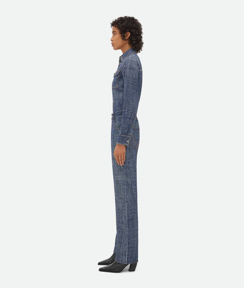Display a large version of the product image 2 - Textured Denim Viscose Trousers