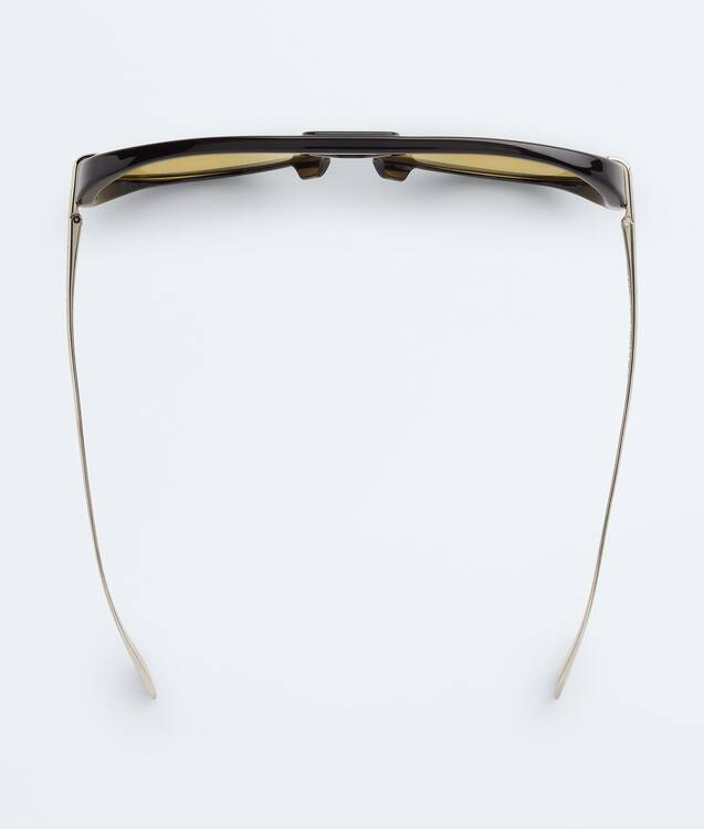 AVIATOR SUNGLASSES 747802 IN BROWN MIX BLACK ACETATE