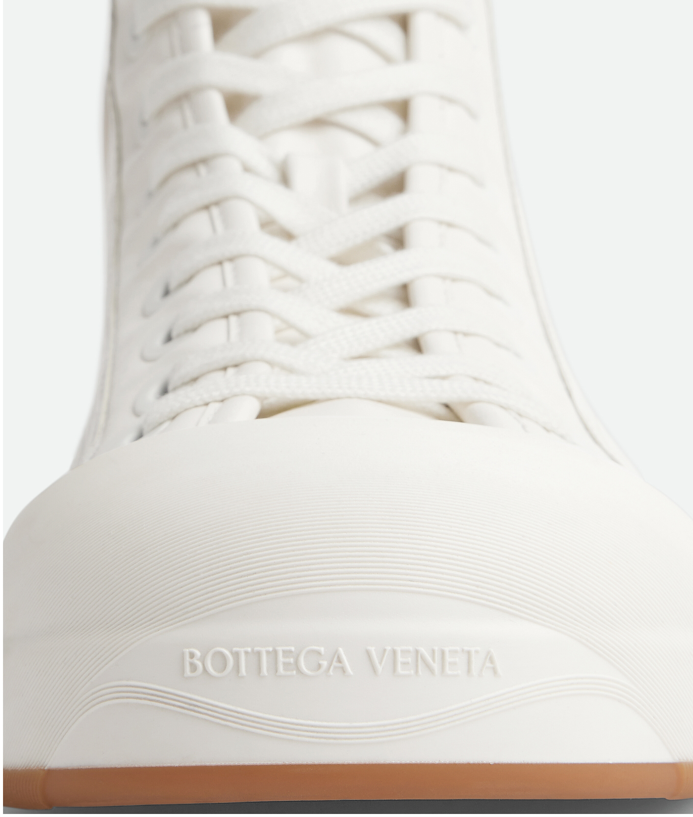 Shop Bottega Veneta Vulcan Leather Sneaker In White