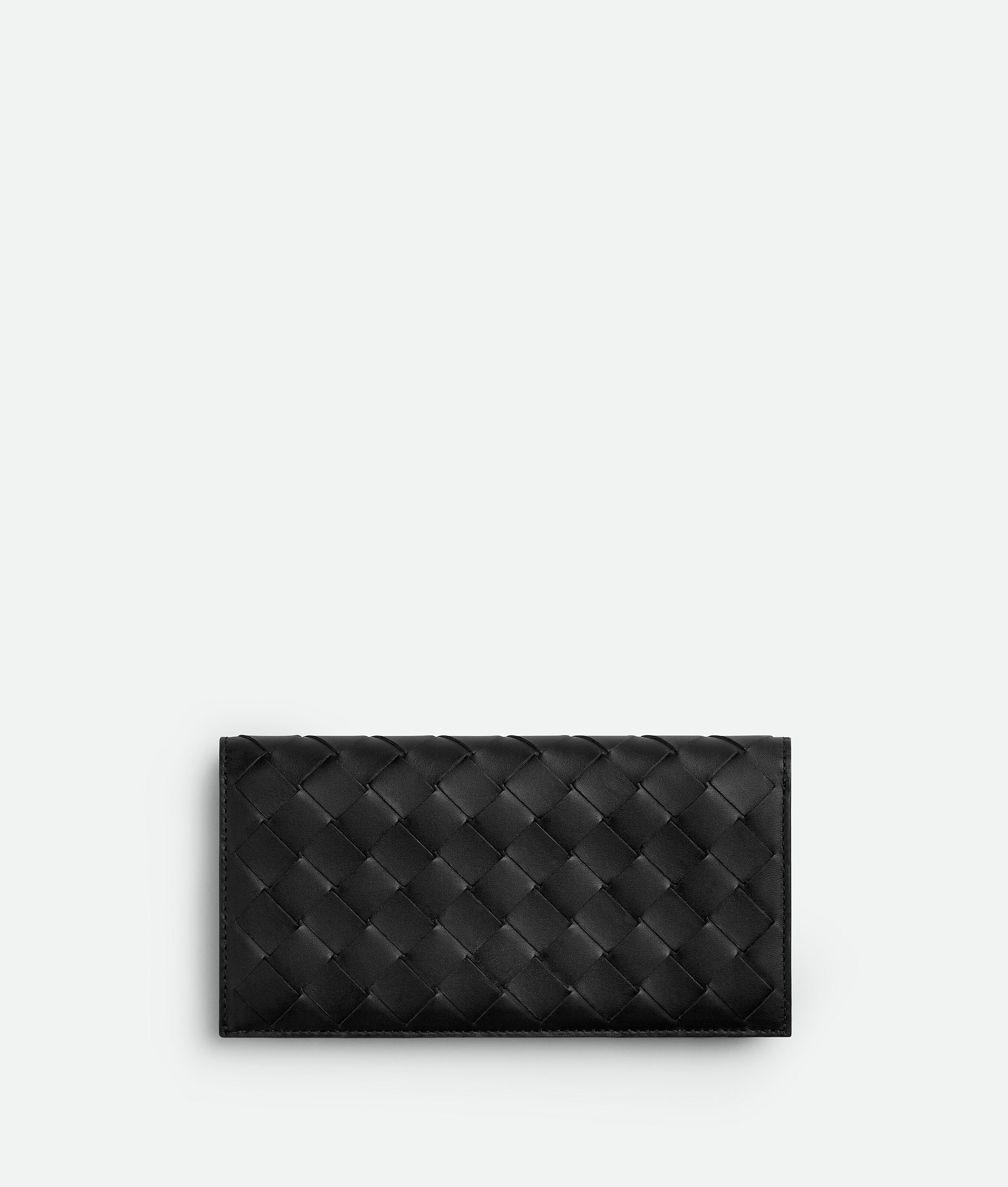 Bottega Veneta Portefeuille Avec Porte-monnaie Intrecciato Grand Format In Black/madder Brown