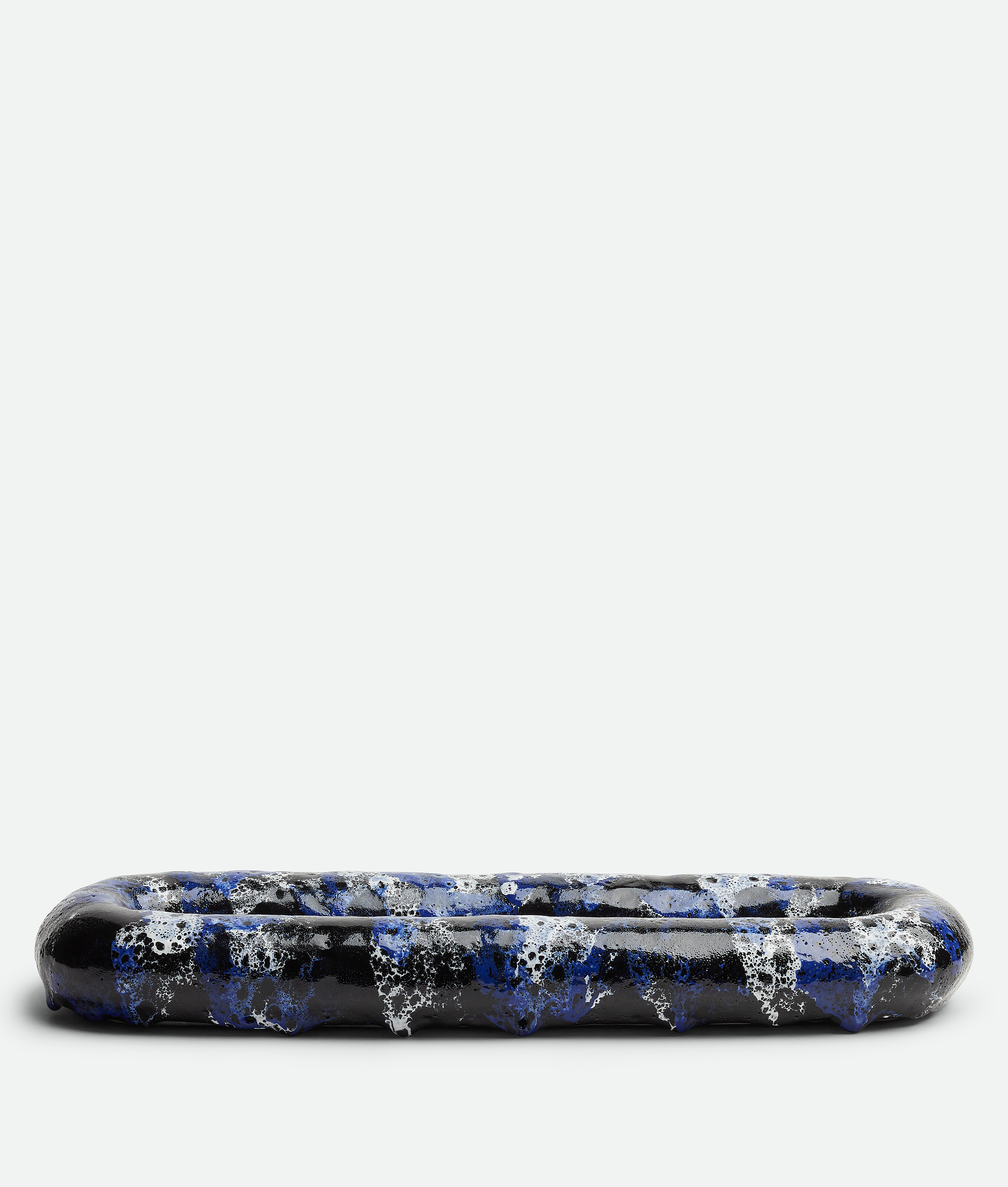 Bottega Veneta Ovales Tablett Mit Vulkanischer Glasur In Blue