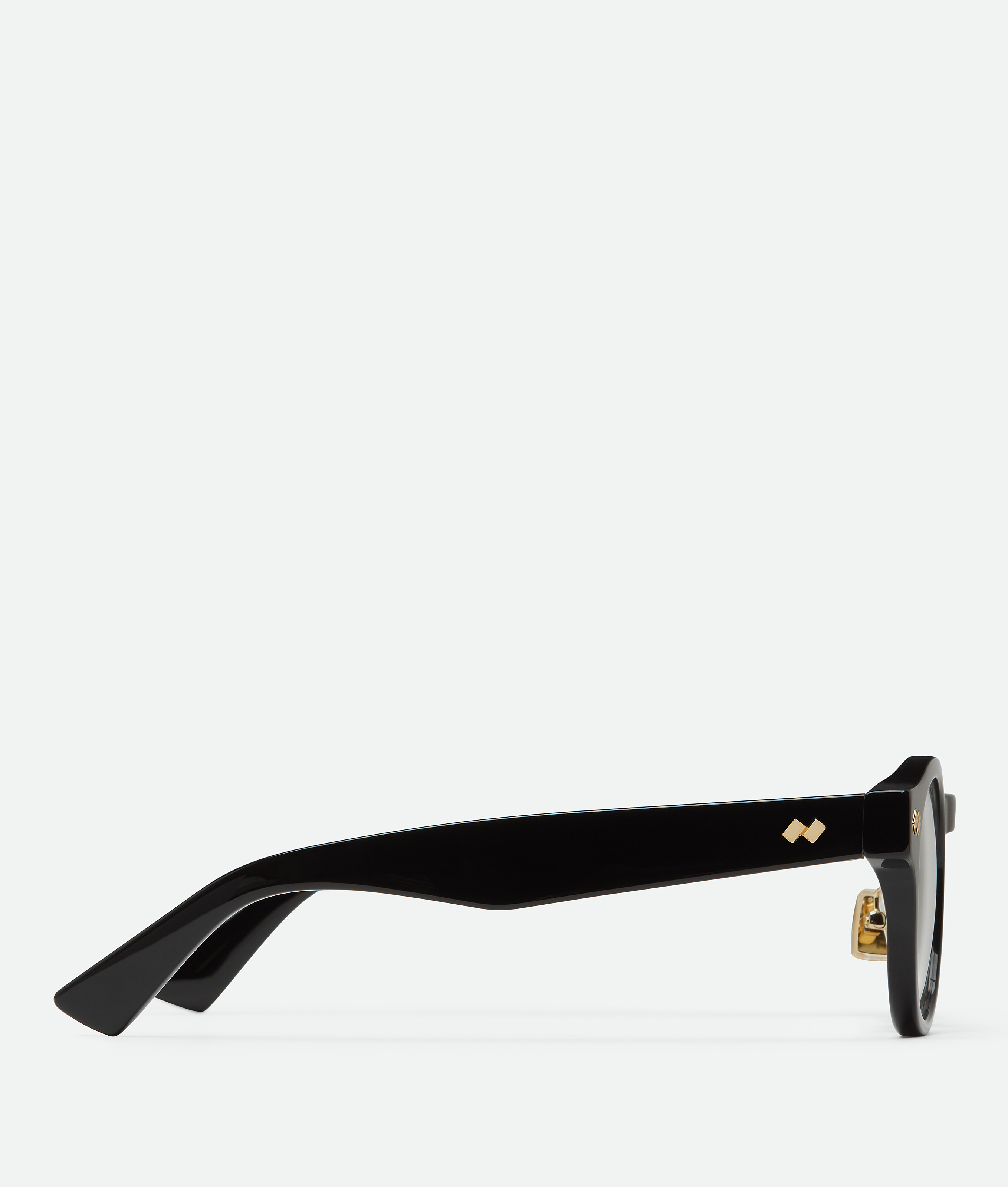 Bottega Veneta Round Frame Mirror In Black/transparent