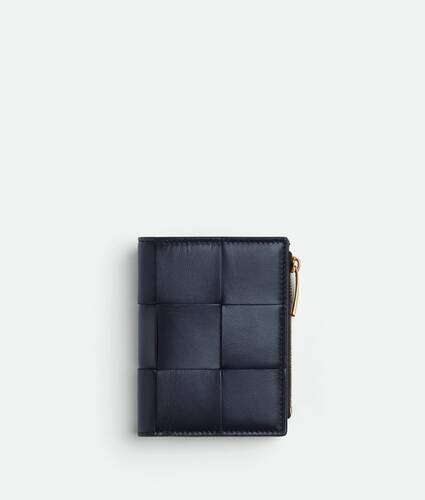 Bottega Veneta® Women's Small Cassette Bi-Fold Zip Wallet in Space