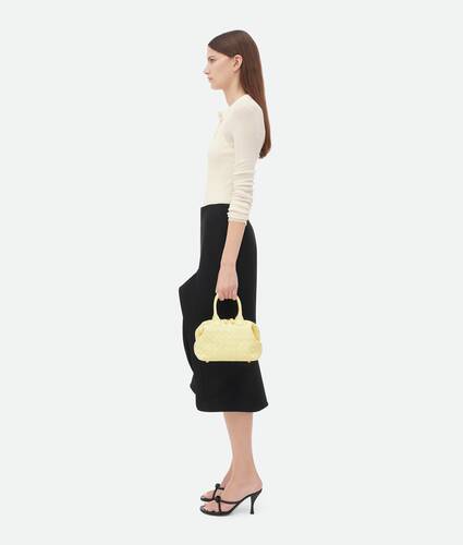 Yellow Leather-Look Top Handle Cross Body Bag