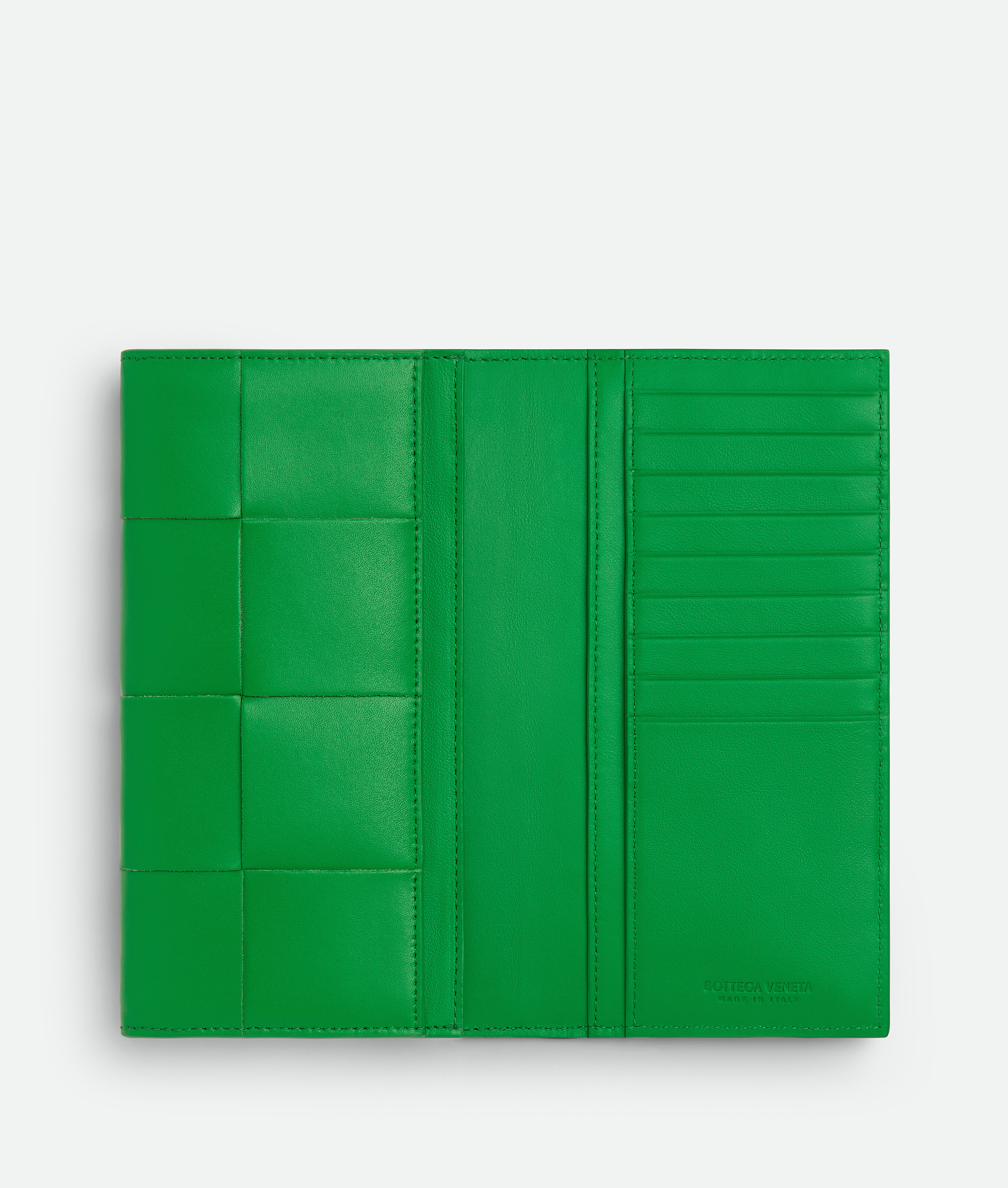 Shop Bottega Veneta Long Cassette Wallet In Green