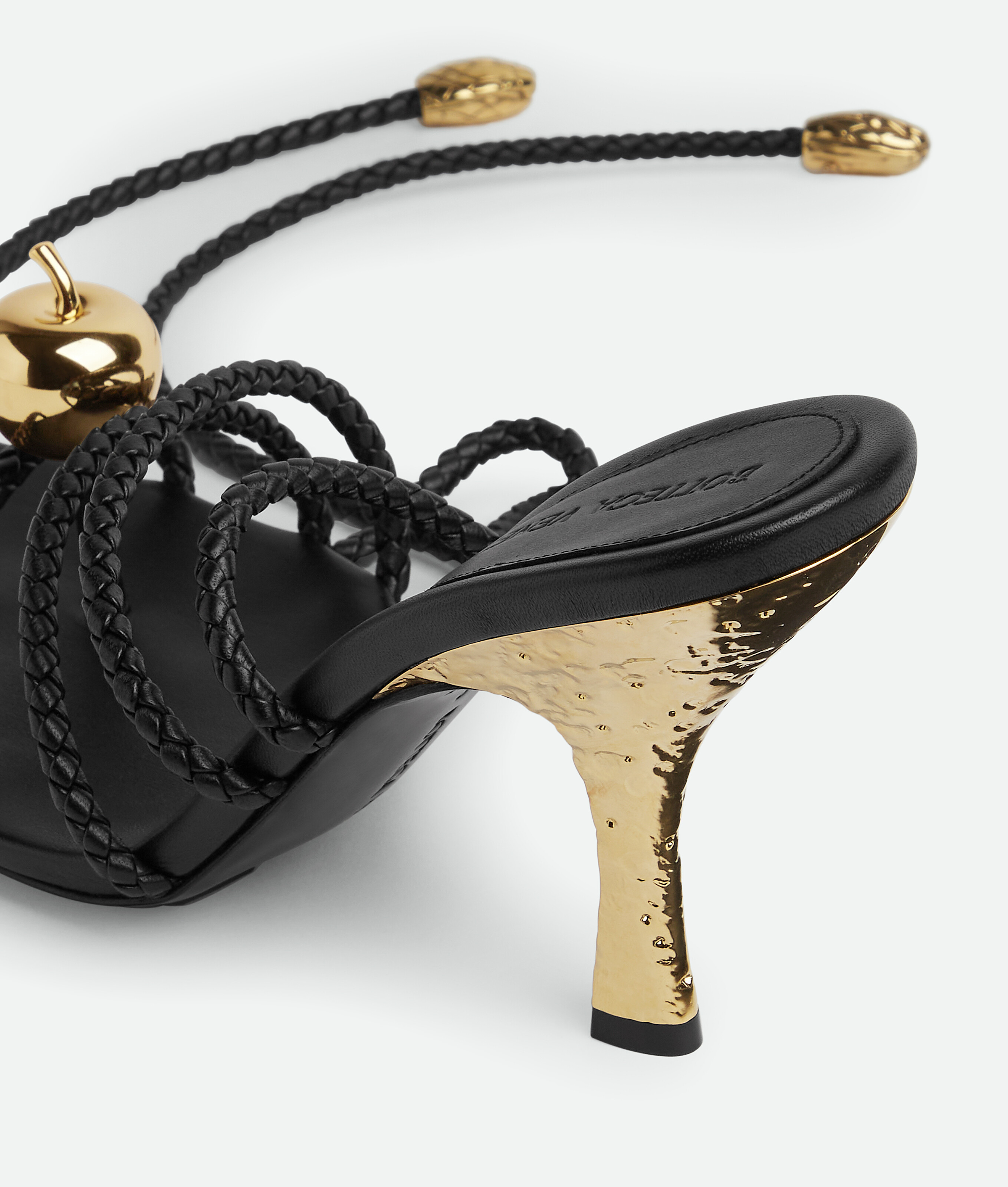 Bottega Veneta Adam Strappy Apple Ankle-wrap Sandals In Black