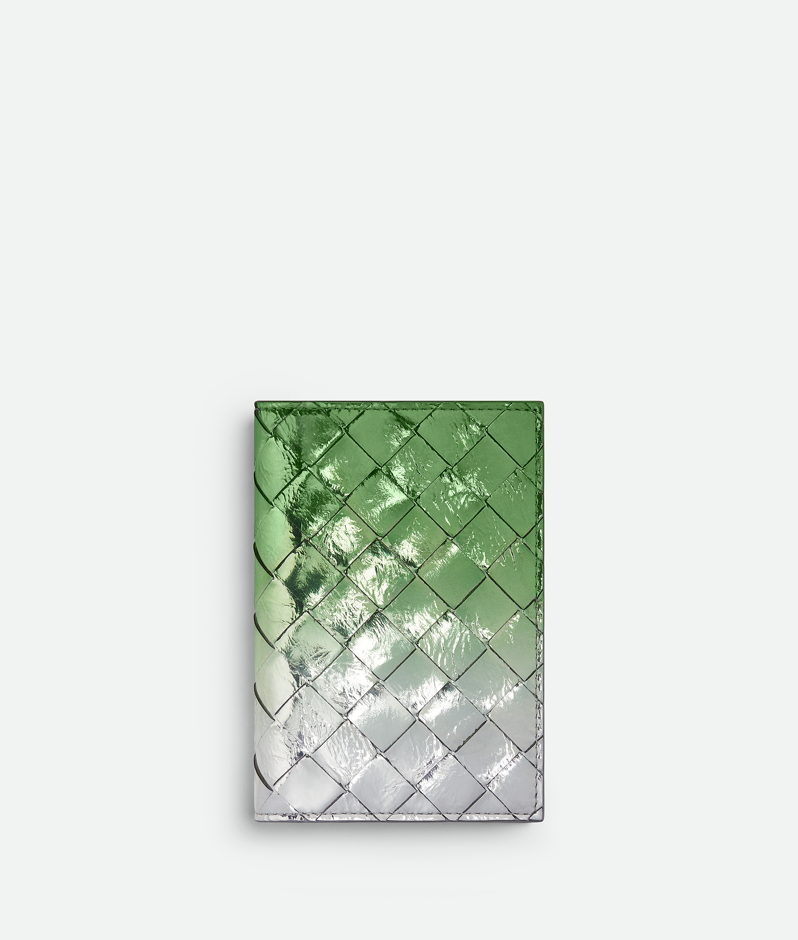 Bottega Veneta Intrecciato Passport Case - Silver/fresh Mint - Woman