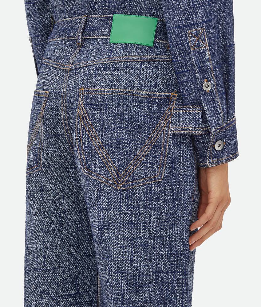 Display a large version of the product image 4 - Textured Denim Viscose Trousers
