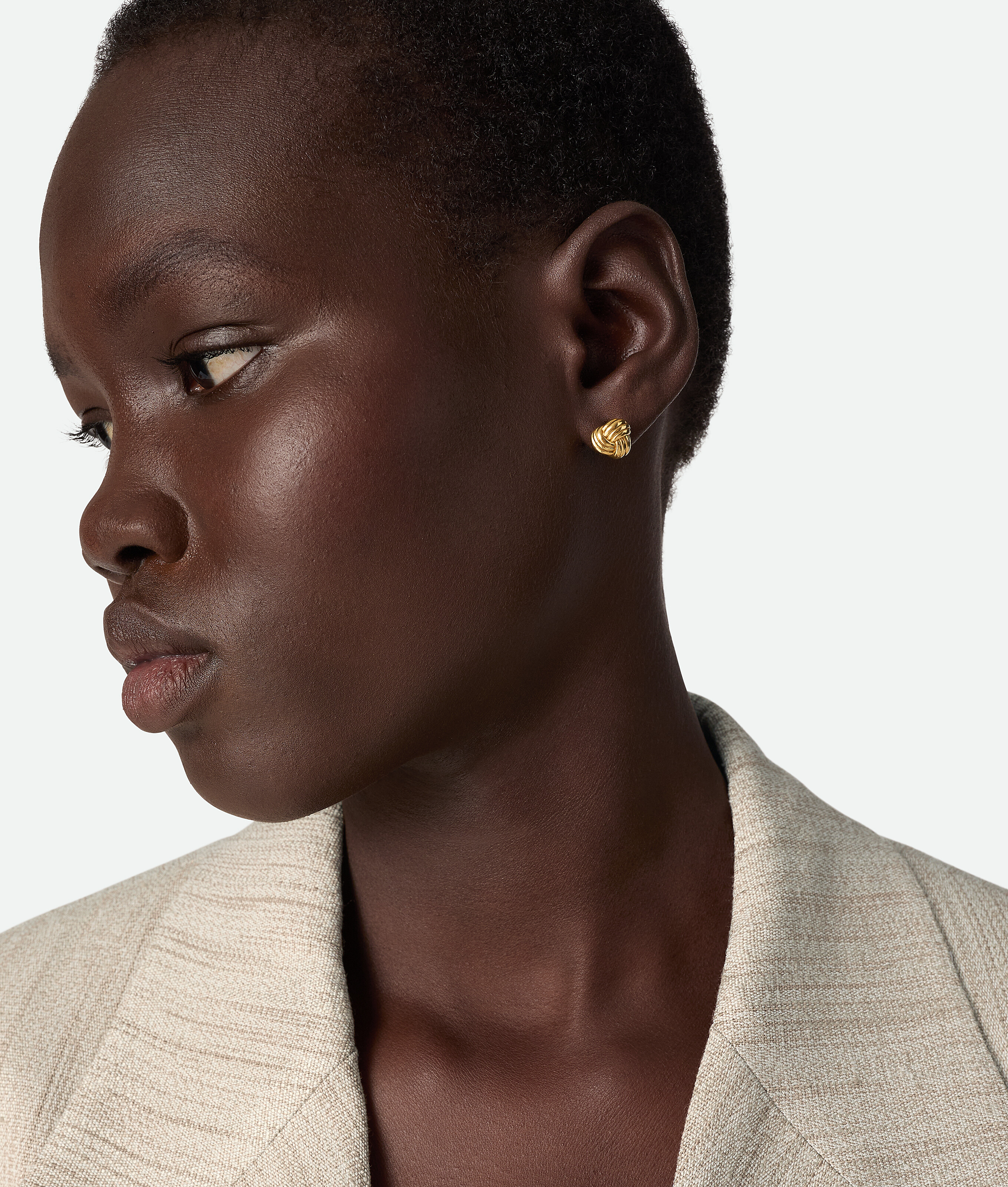 Bottega Veneta Intreccio Earrings - Yellow Gold - Woman