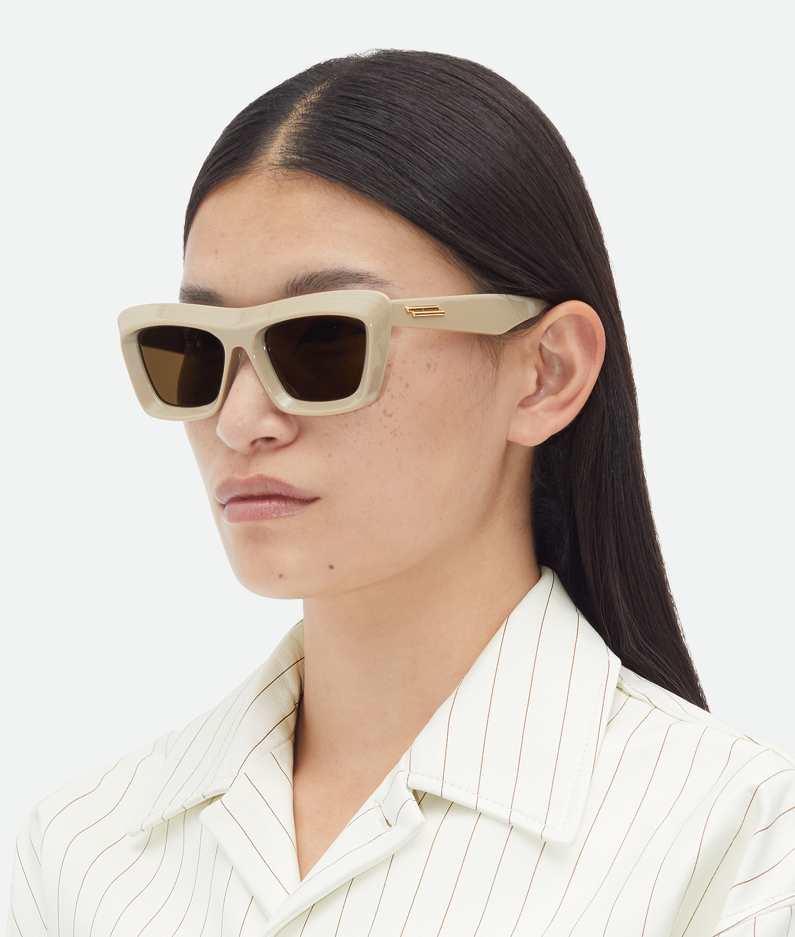 Shop Bottega Veneta Classic Cat Eye Sunglasses In Brown