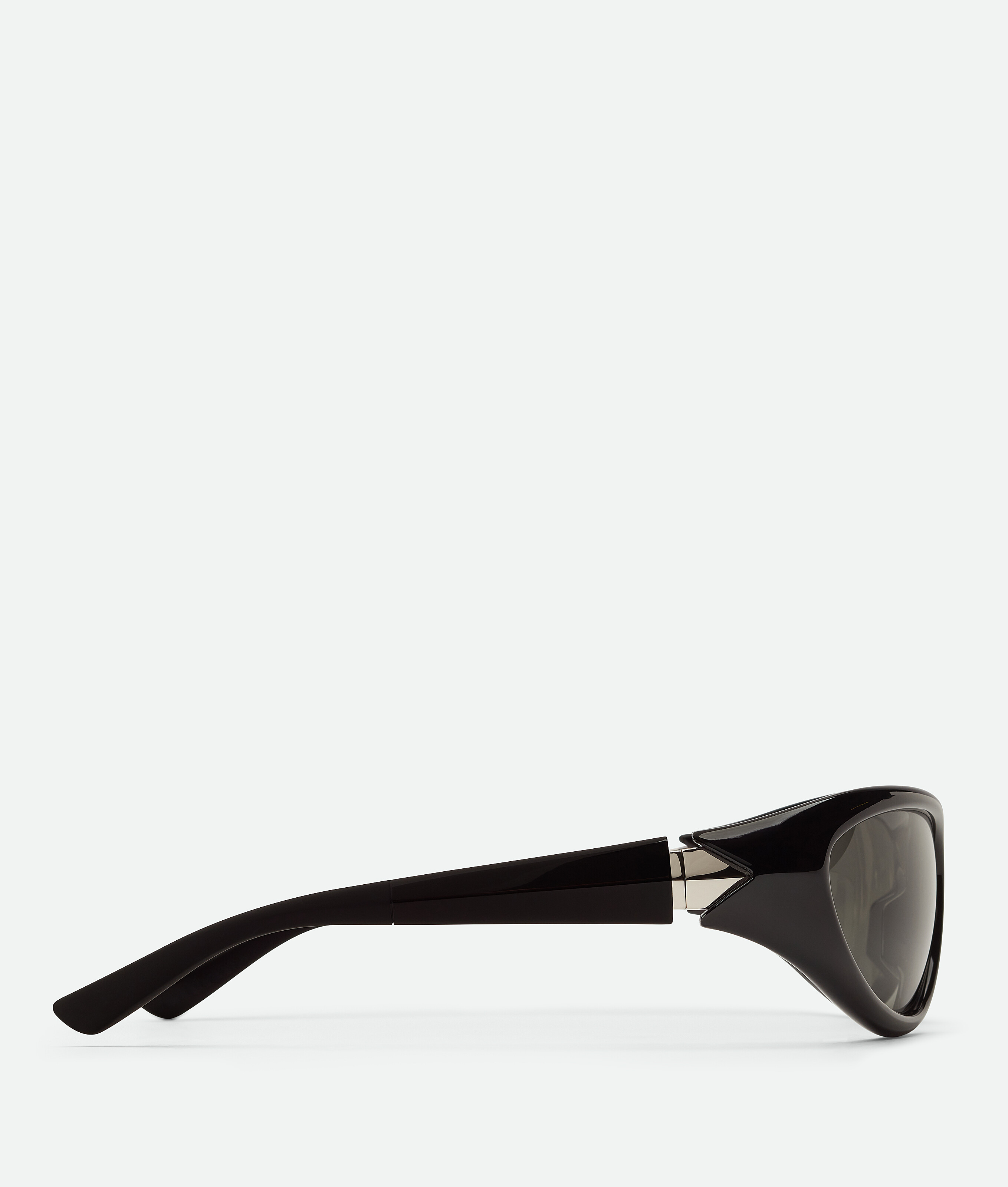 Shop Bottega Veneta Curve Sporty Cat Eye Injected Acetate Sunglasses In Black