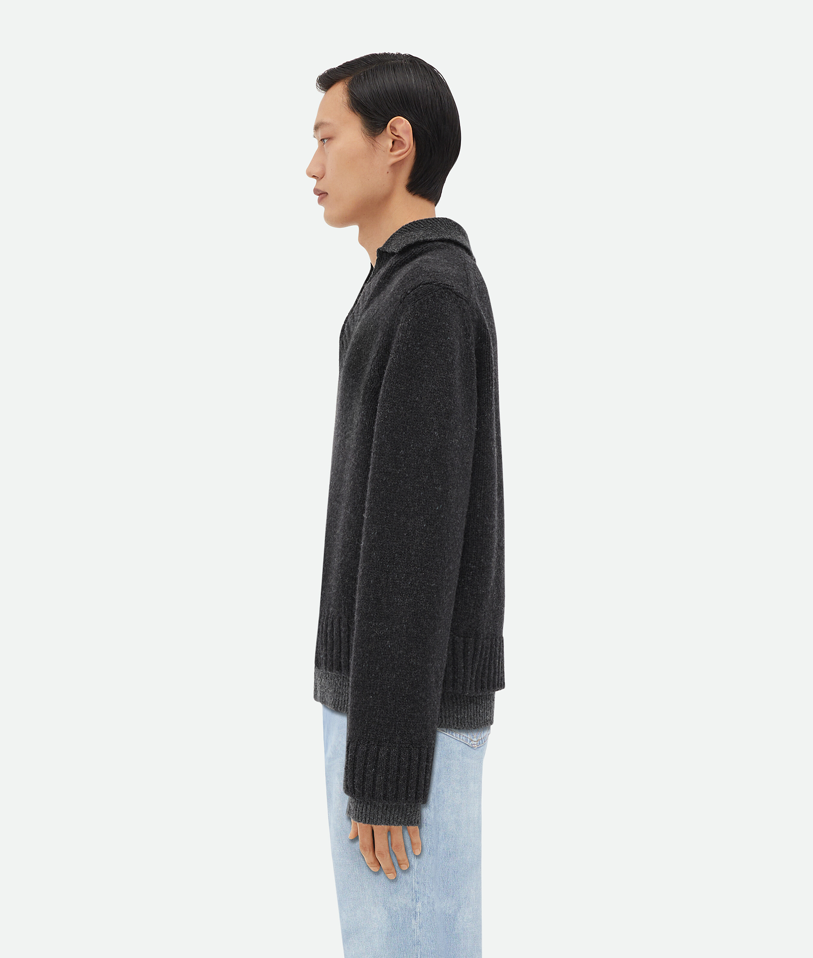 Shop Bottega Veneta Double Layer Effect Wool Sweater In Grey