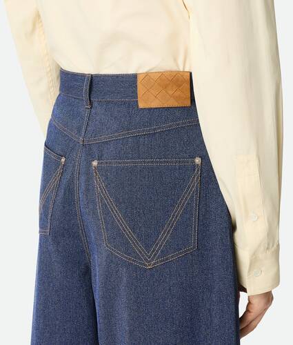 Wool Cotton Wide Leg Trousers