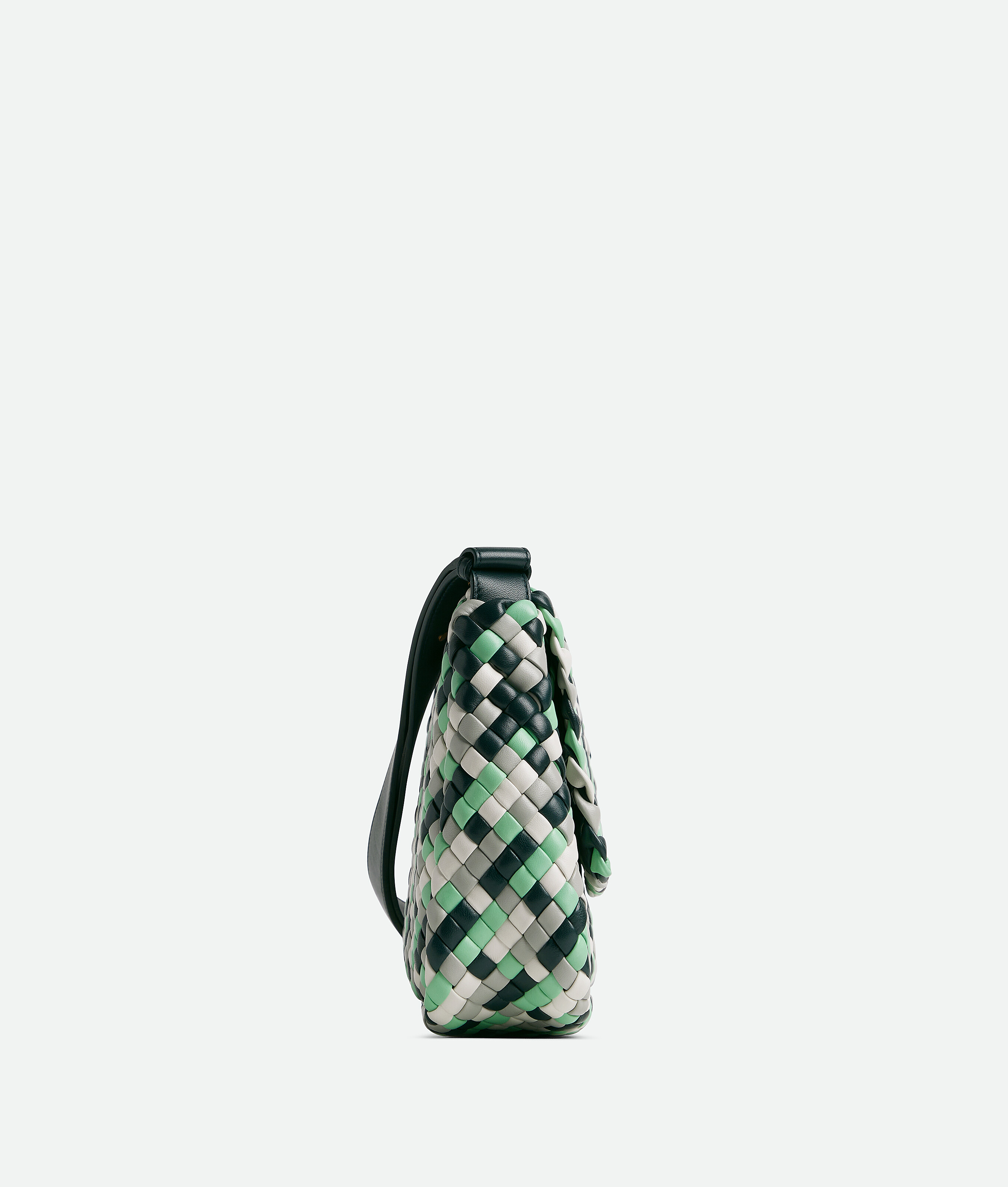 Shop Bottega Veneta Small Cobble Shoulder Bag In Green