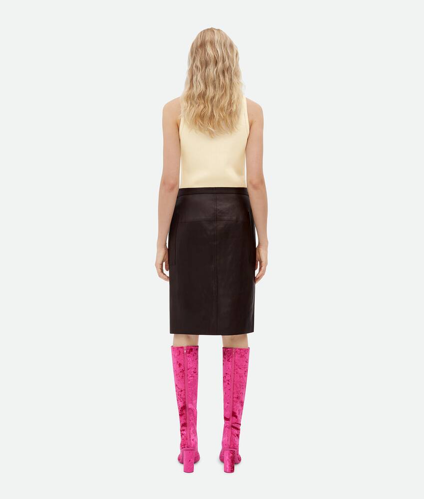 Display a large version of the product image 3 - Nappa Leather Wrapped Skirt