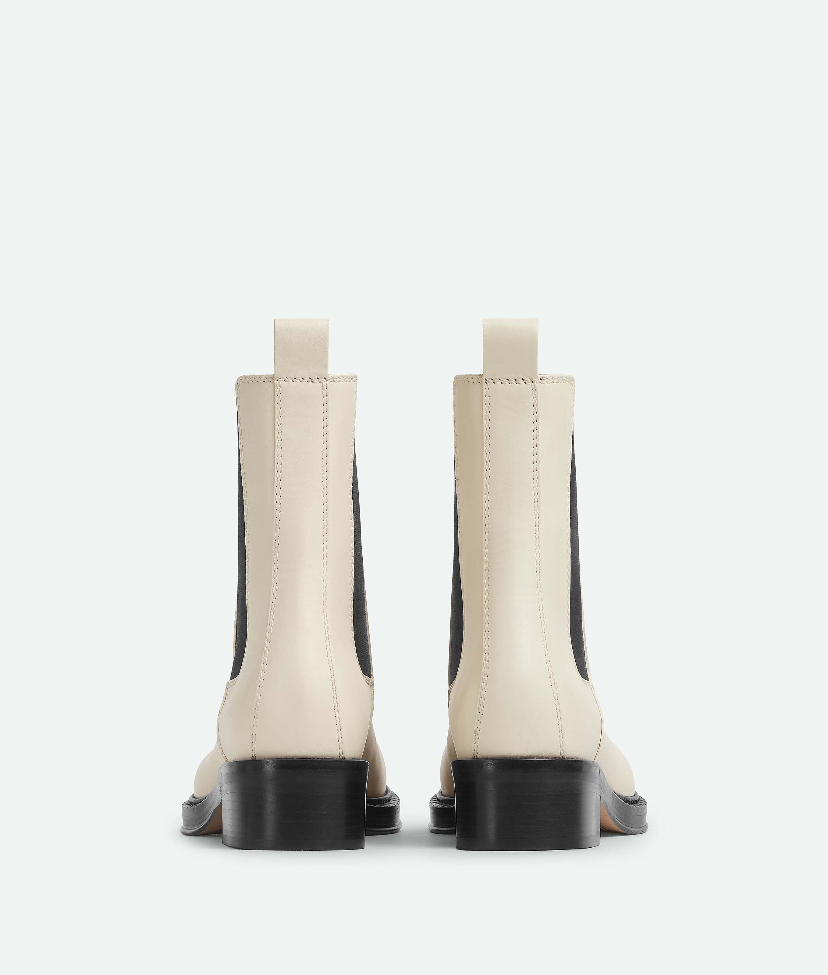 ロングブーツ BOTTEGA VENETA Ivory Leather Cliff Ankle Boots Bottega Veneta White Leather Cliff Ankle Boots In Multi